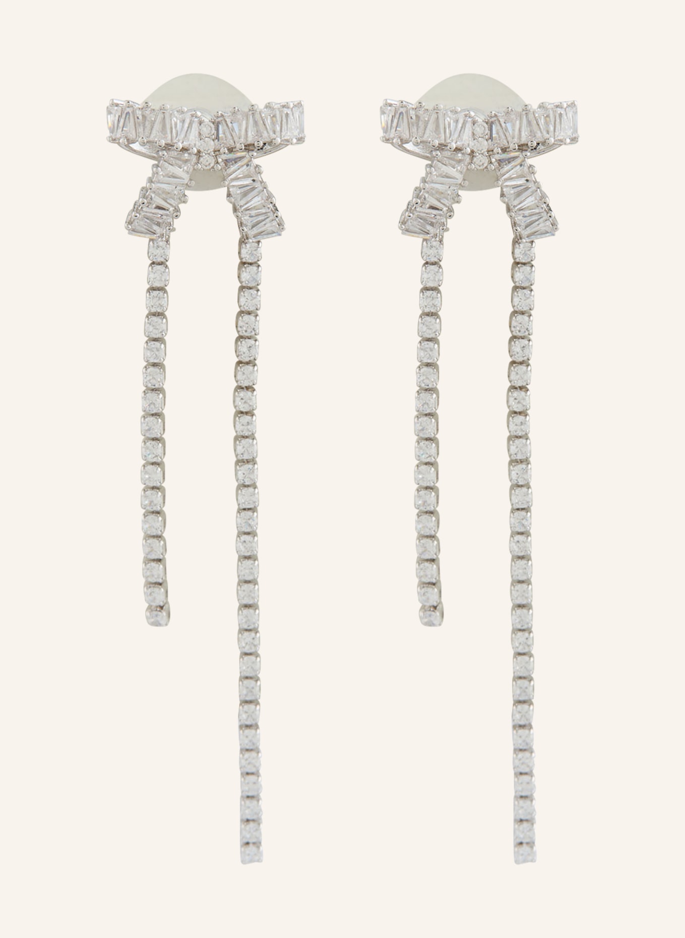 maje Ohrhänger: SILBER / WEISS