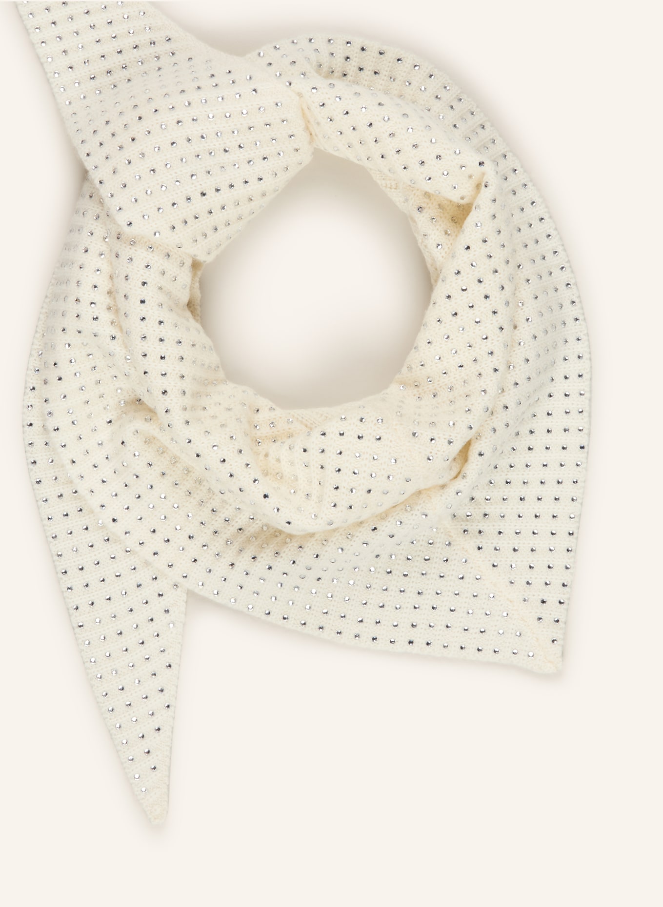 maje Dreieckstuch mit Schmucksteinen: ECRU