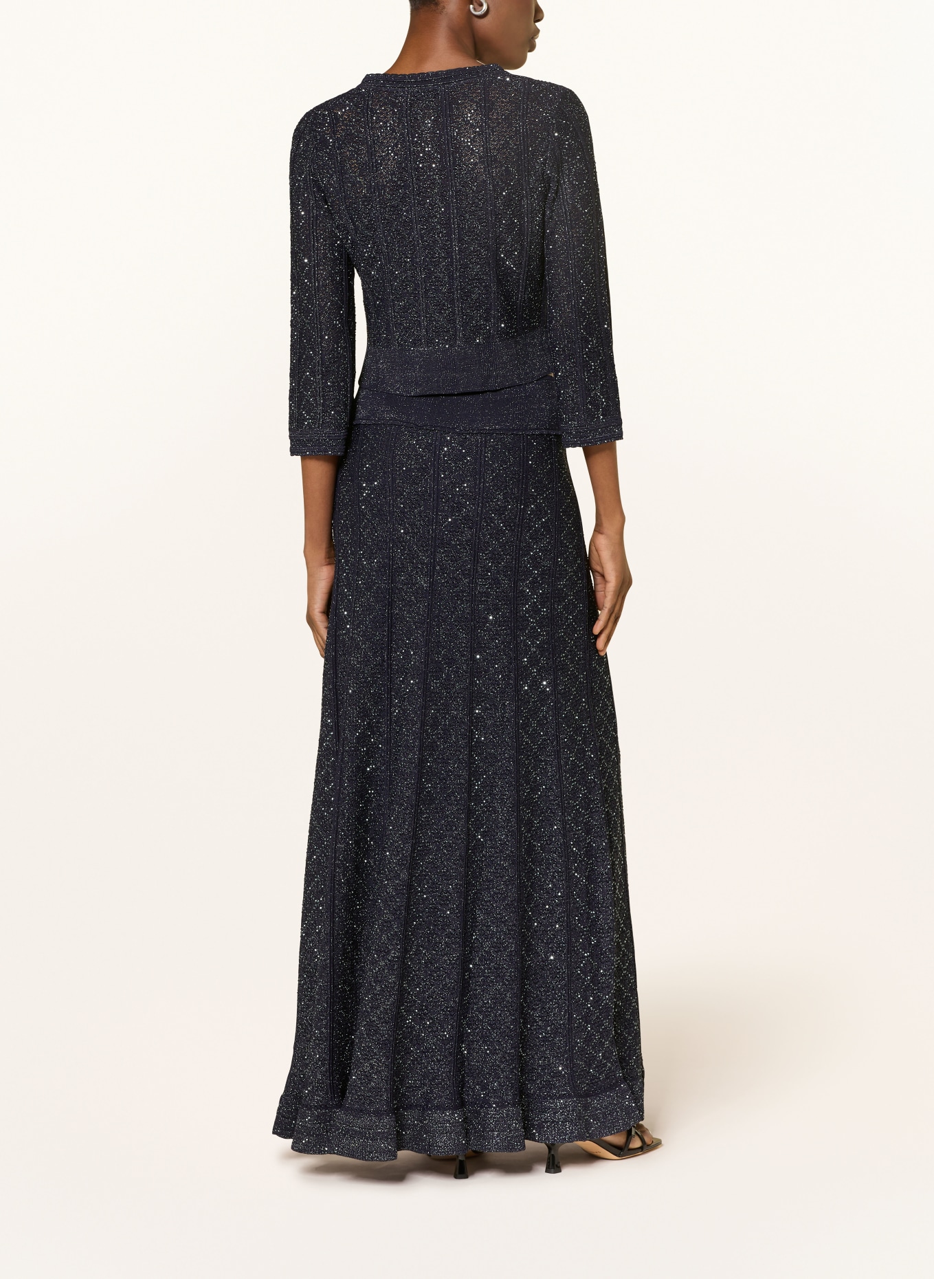 SANDRO Rock mit Glitzergarn und Schmucksteinen: DUNKELBLAU