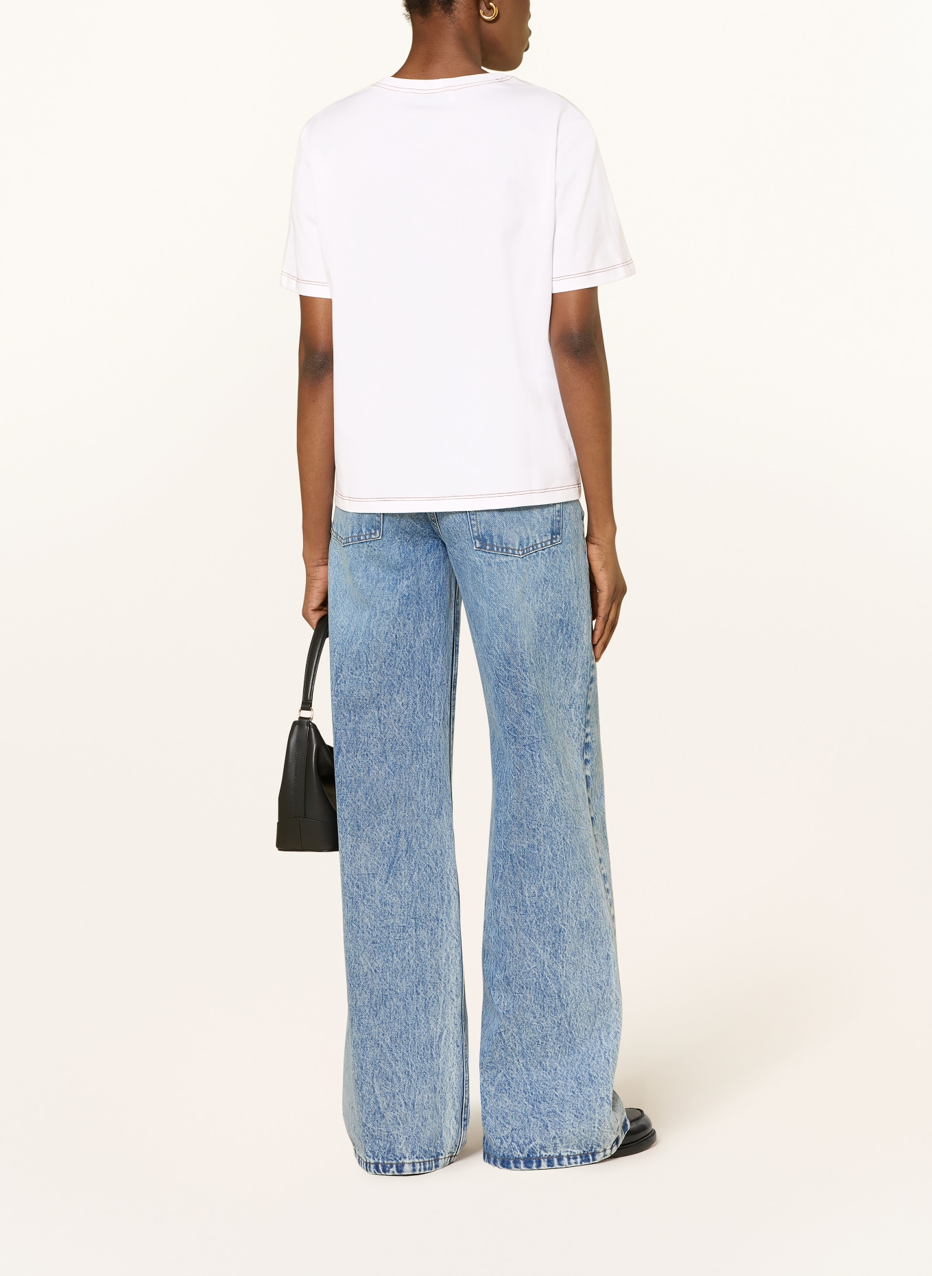 SANDRO Koszulka z cekinami: BIAŁY / ZŁOTY