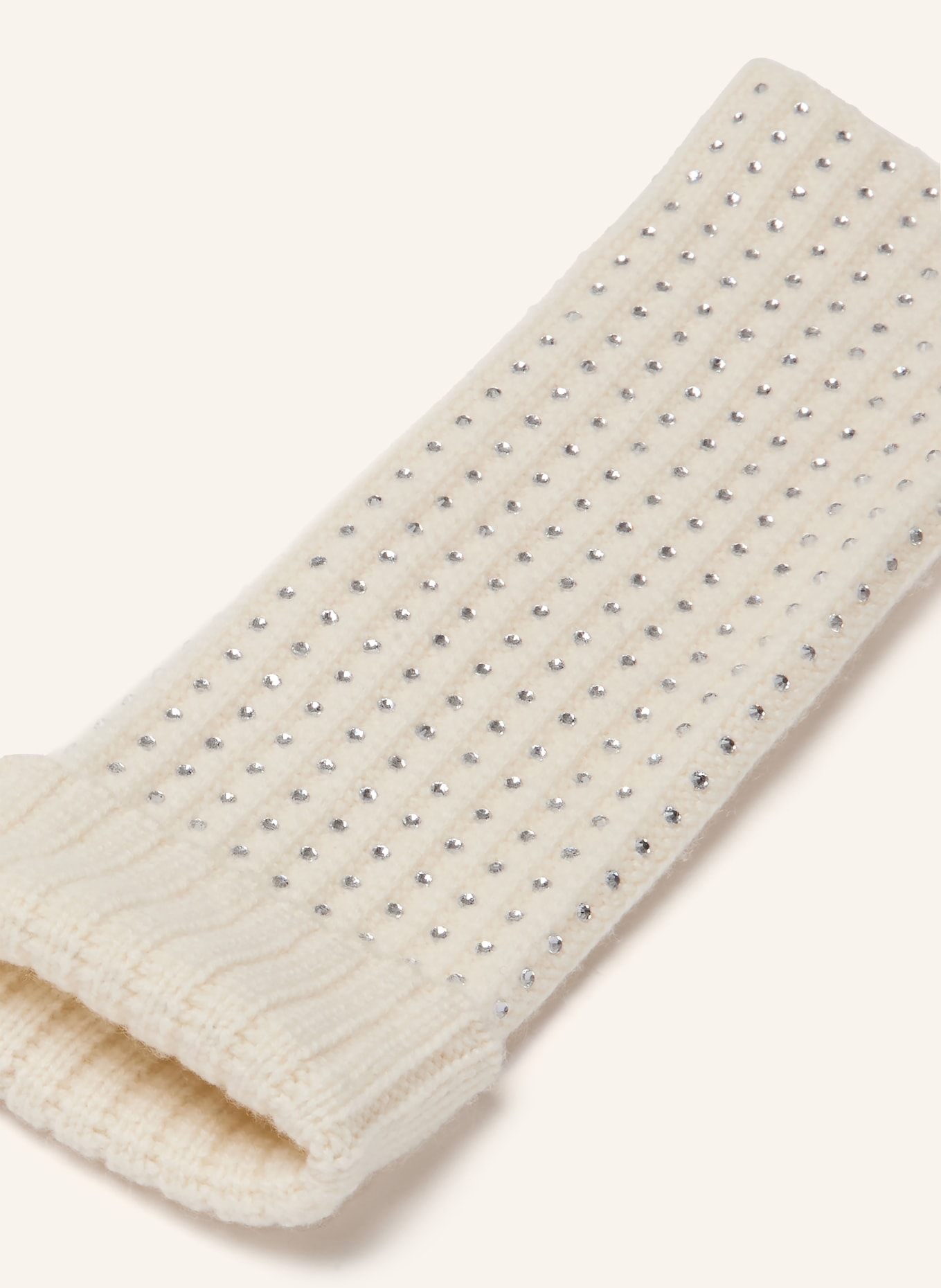 maje Stulpen mit Schmucksteinen: CREME