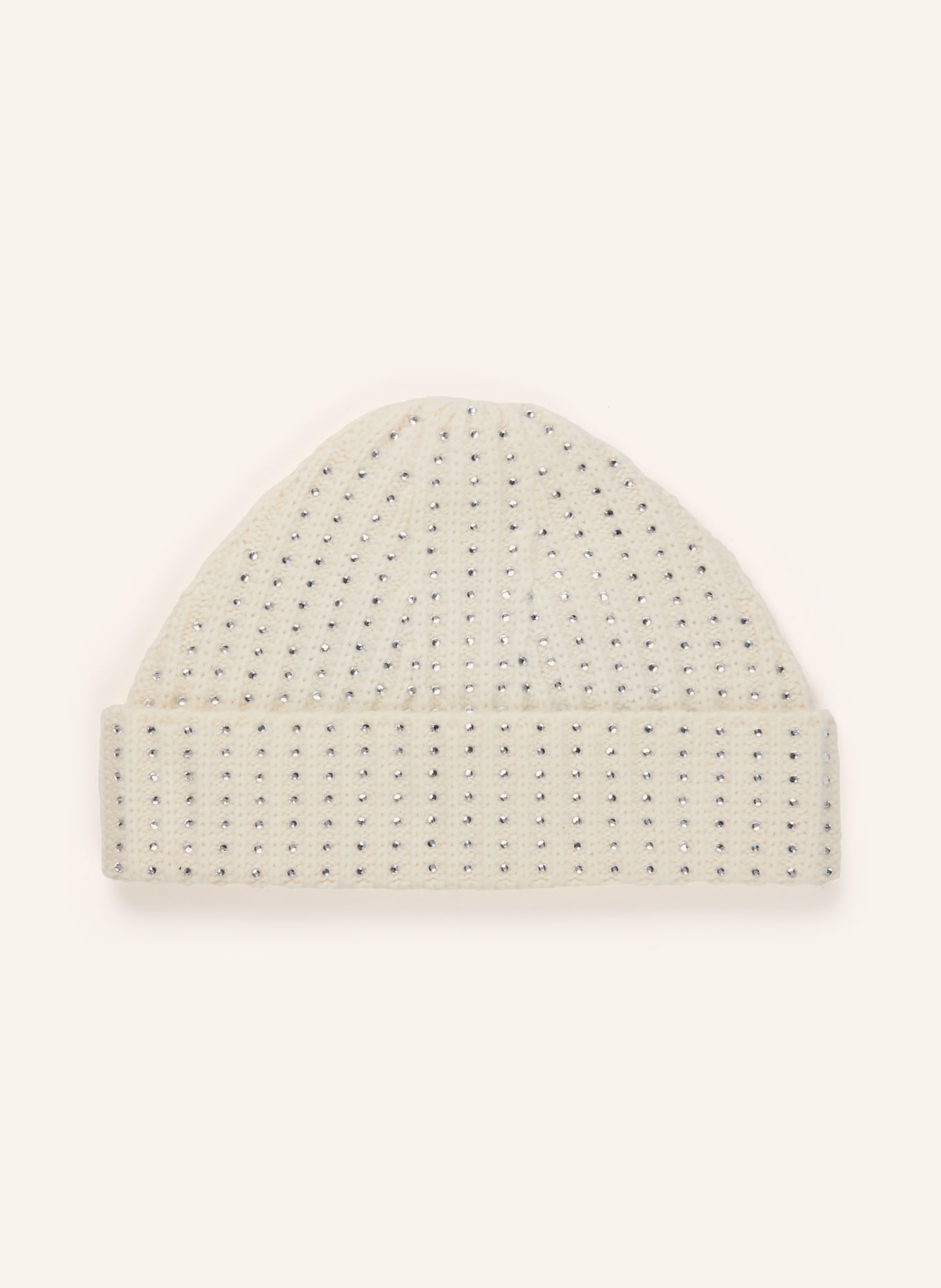 maje Mütze mit Schmucksteinen: ECRU