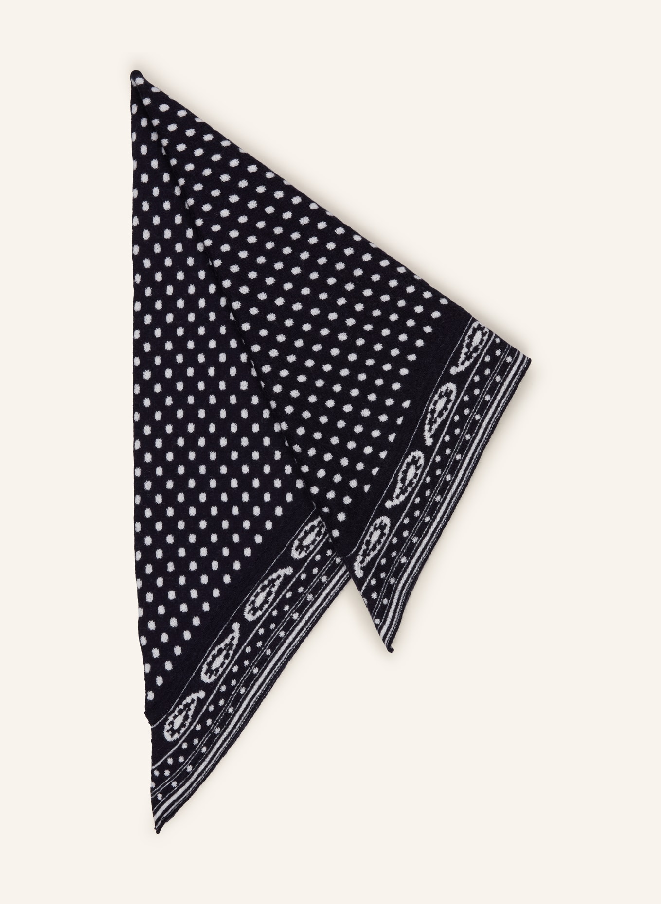 maje Dreieckstuch: DUNKELBLAU / ECRU