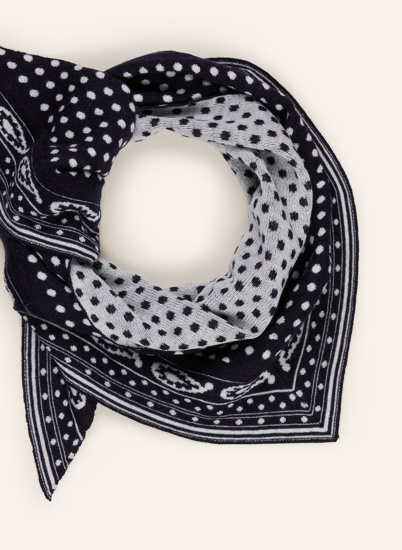 maje Dreieckstuch: DUNKELBLAU / ECRU