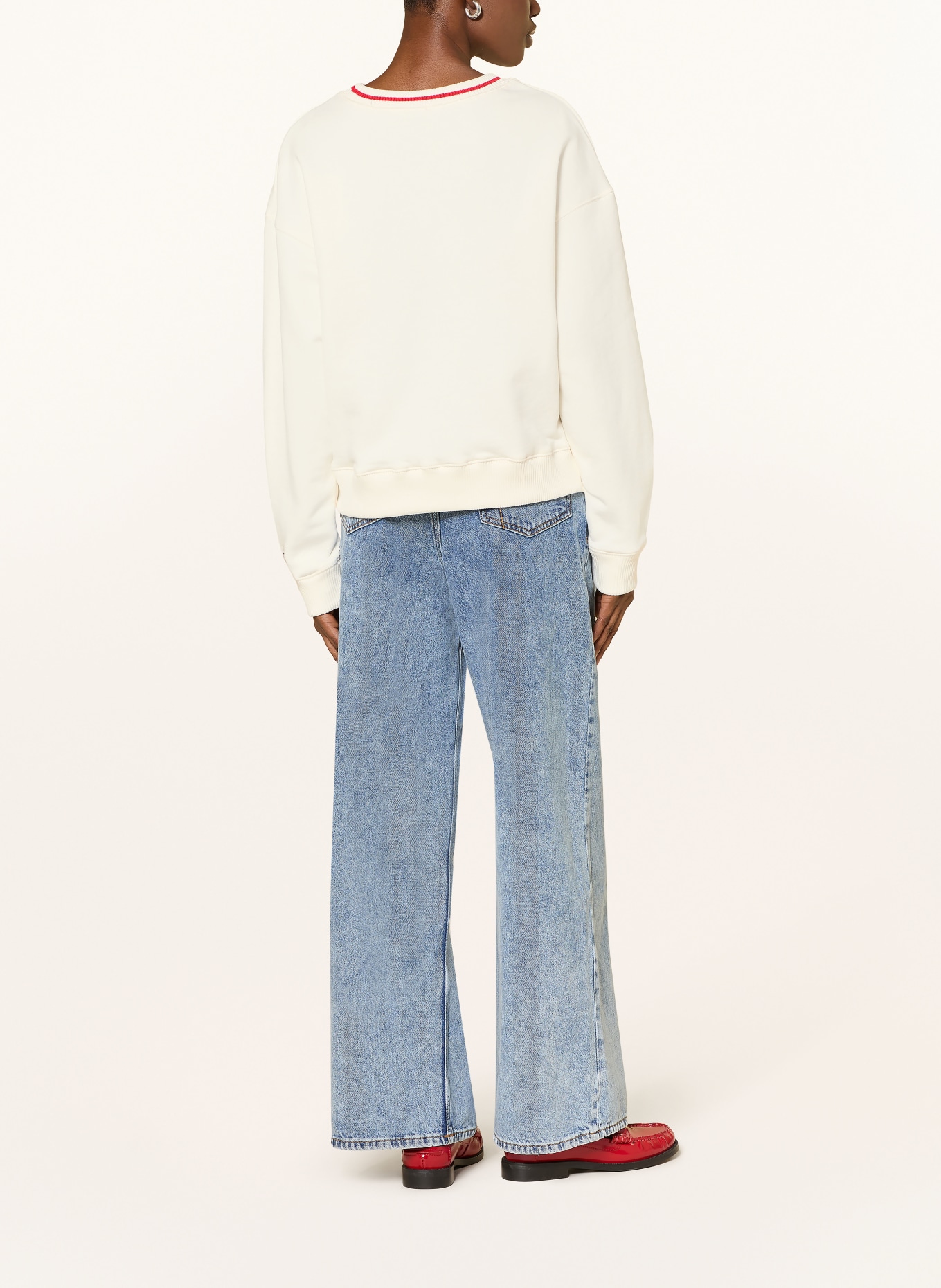 CLAUDIE PIERLOT Sweatshirt: CREME / ROT