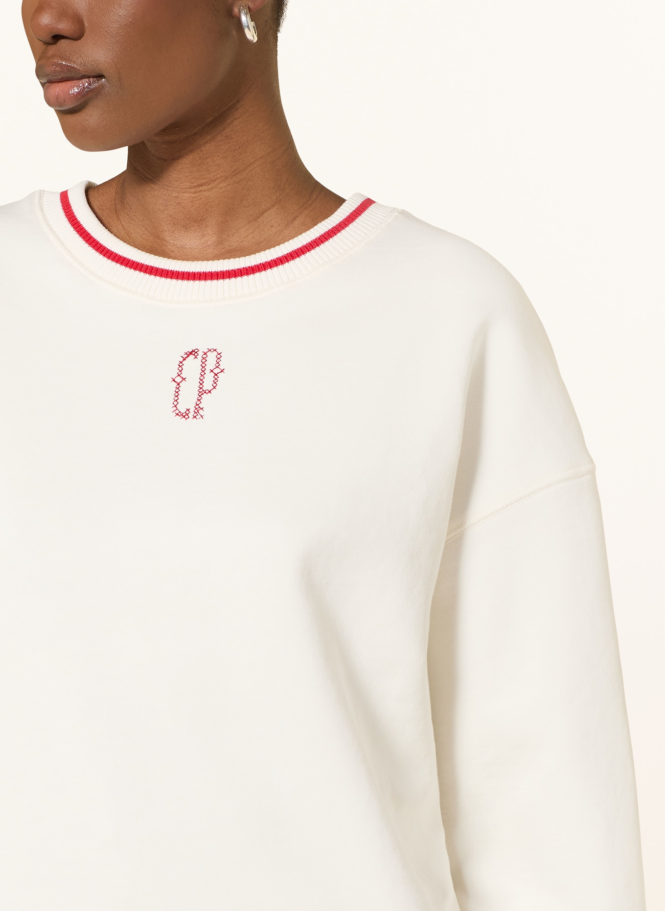 CLAUDIE PIERLOT Sweatshirt: CREME / ROT
