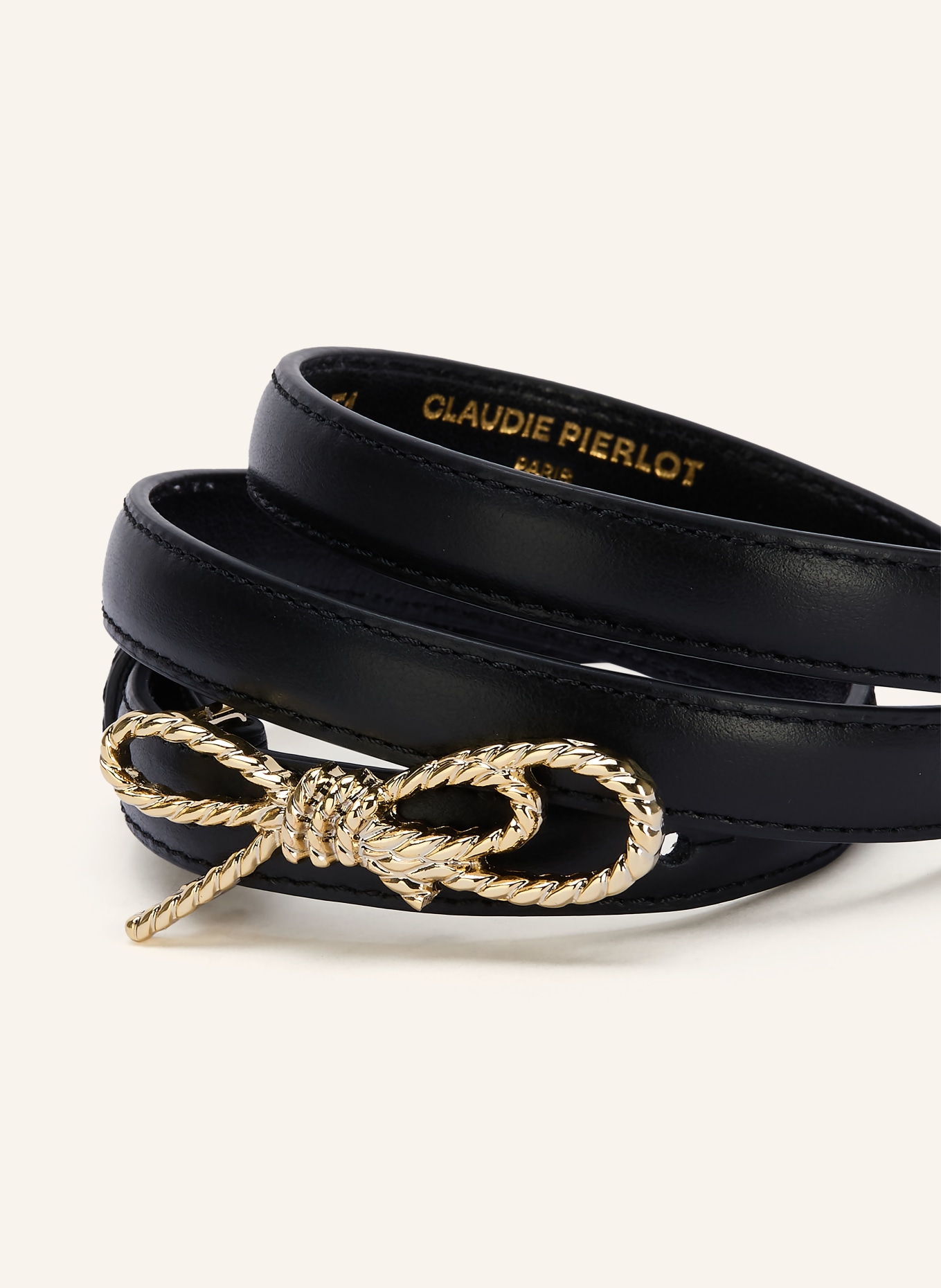 CLAUDIE PIERLOT skórzany pasek: CZARNY