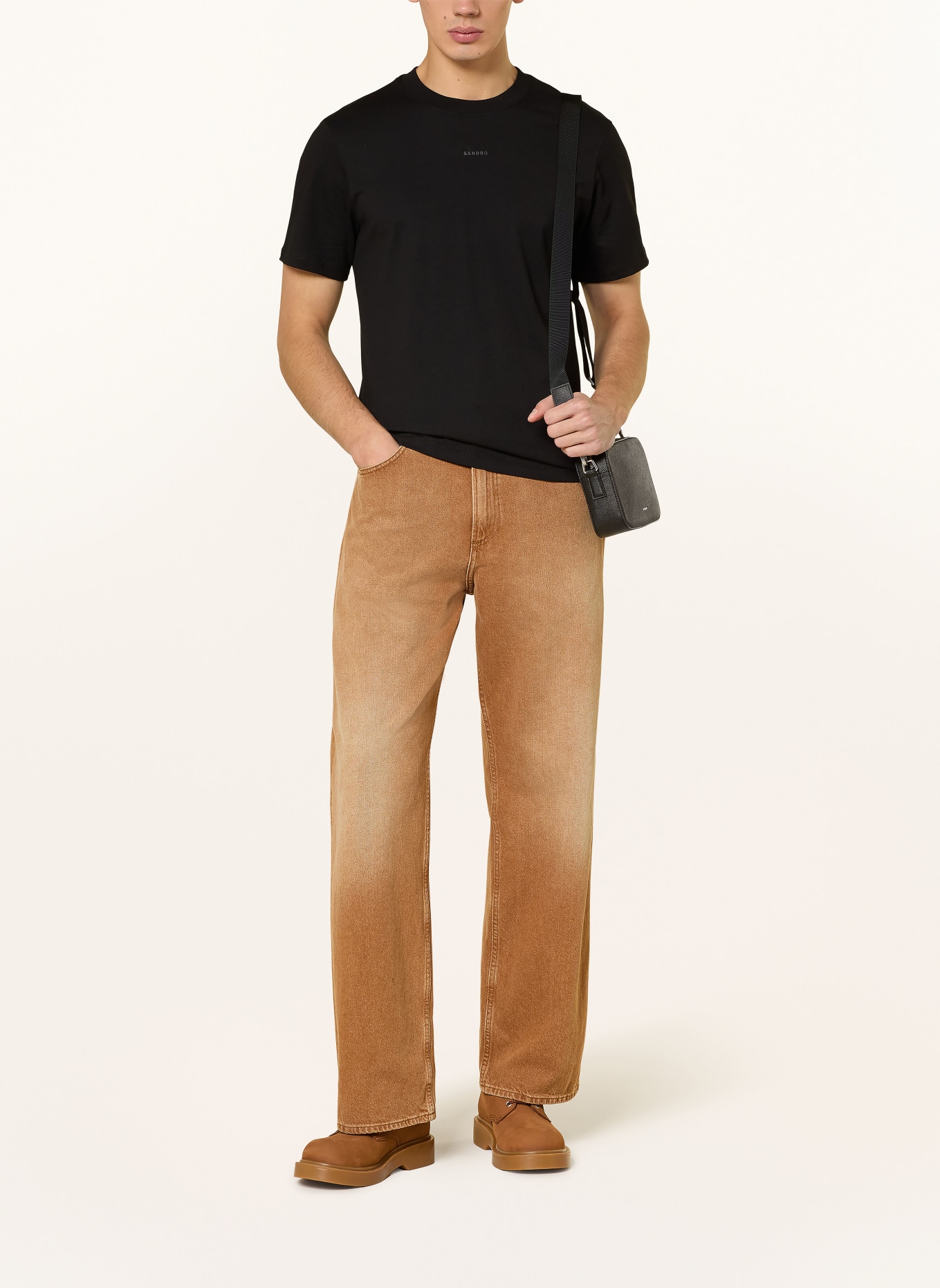 SANDRO koszulka: CZARNY
