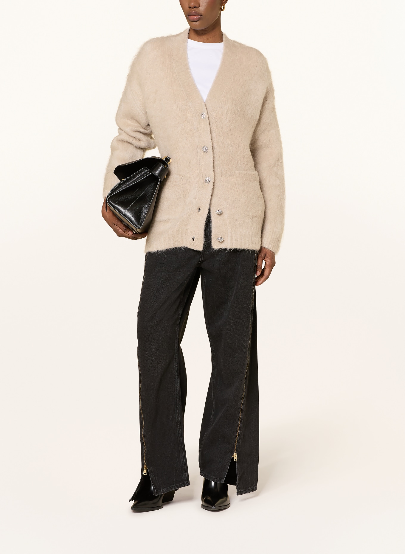 ALLSAINTS Strickjacke RUBI mit Mohair: BEIGE