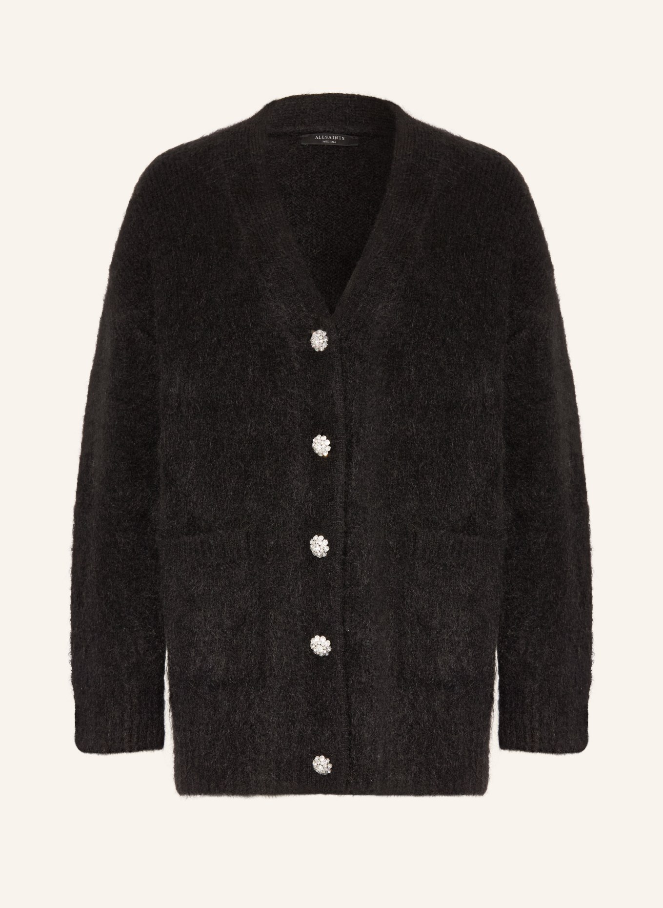 ALLSAINTS RUBI cardigan with mohair: BLACK