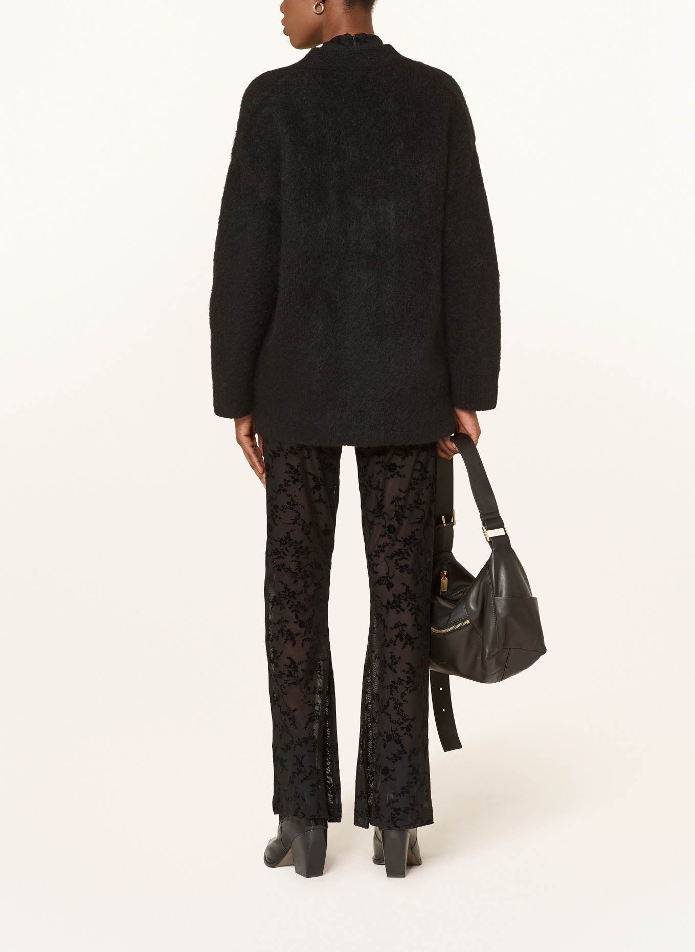 ALLSAINTS RUBI cardigan with mohair: BLACK