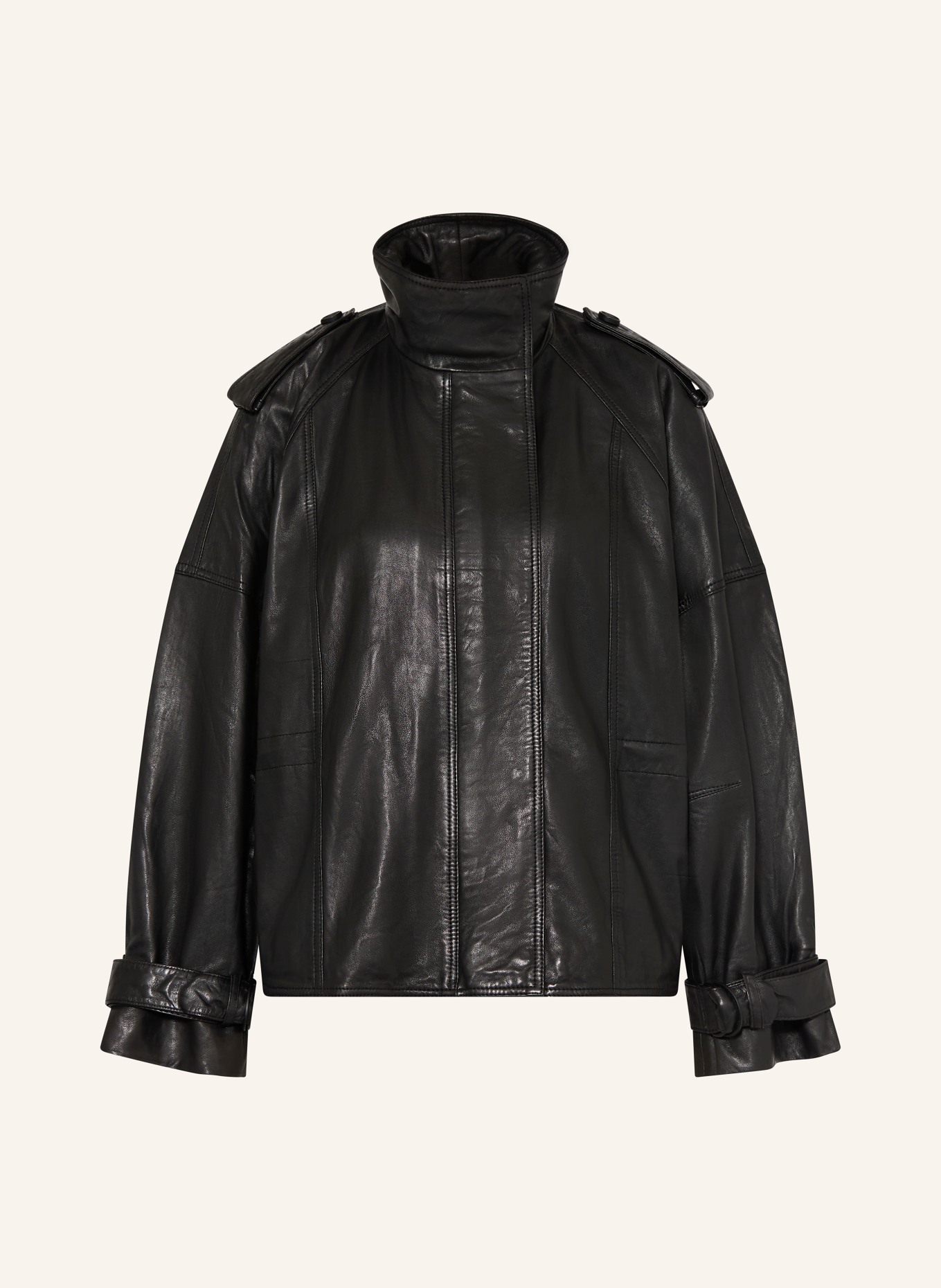 ALLSAINTS Lederjacke SERNE: SCHWARZ
