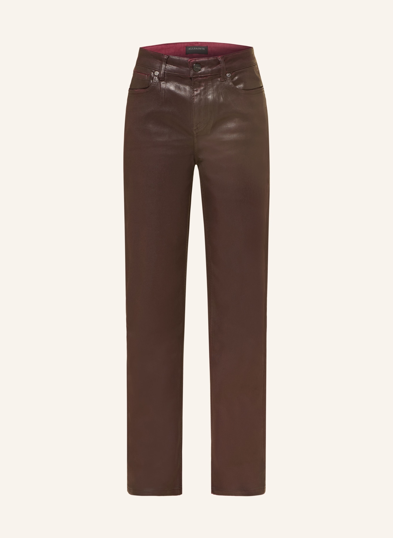 ALLSAINTS Coated Jeans: DUNKELROT