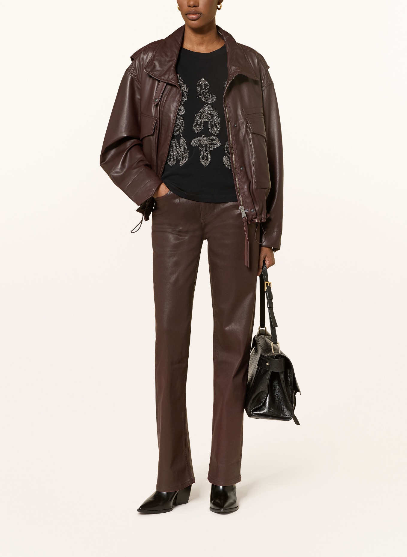 ALLSAINTS Coated Jeans: DUNKELROT