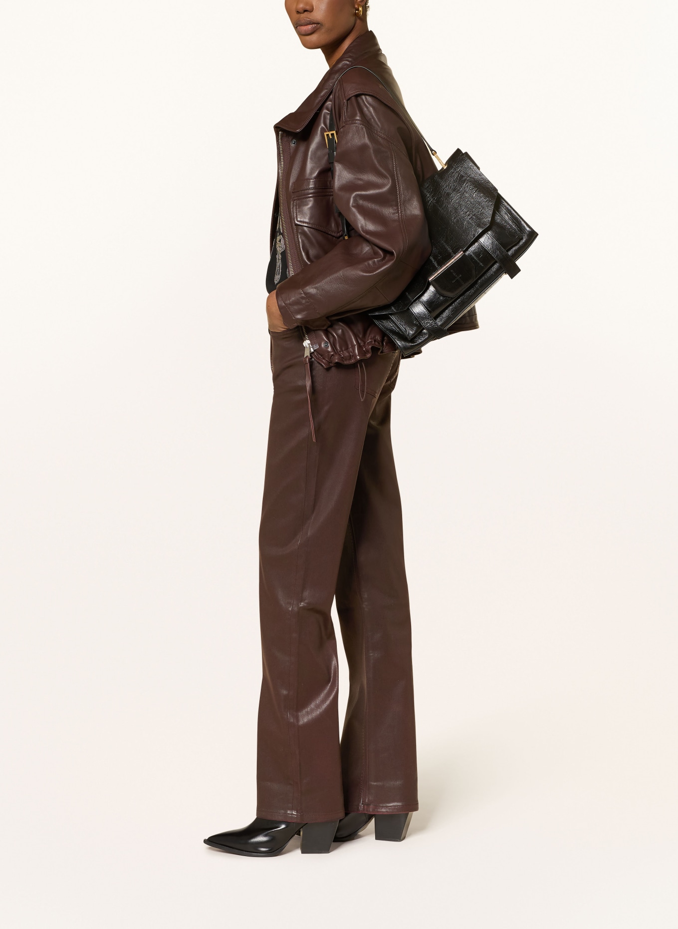 ALLSAINTS Coated Jeans: DUNKELROT