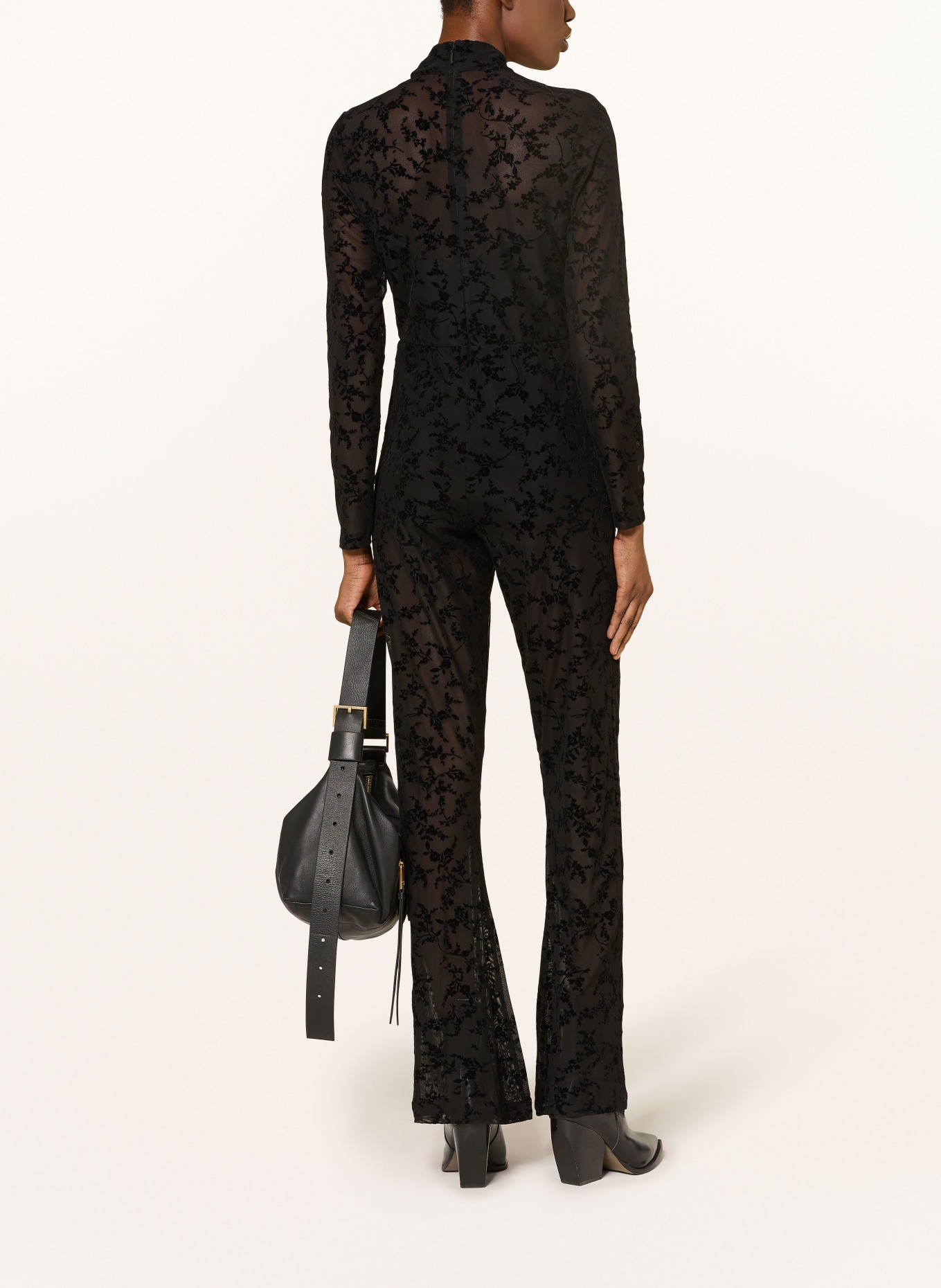 ALLSAINTS Síťovaný kombinéza RYLEE: ČERNÁ