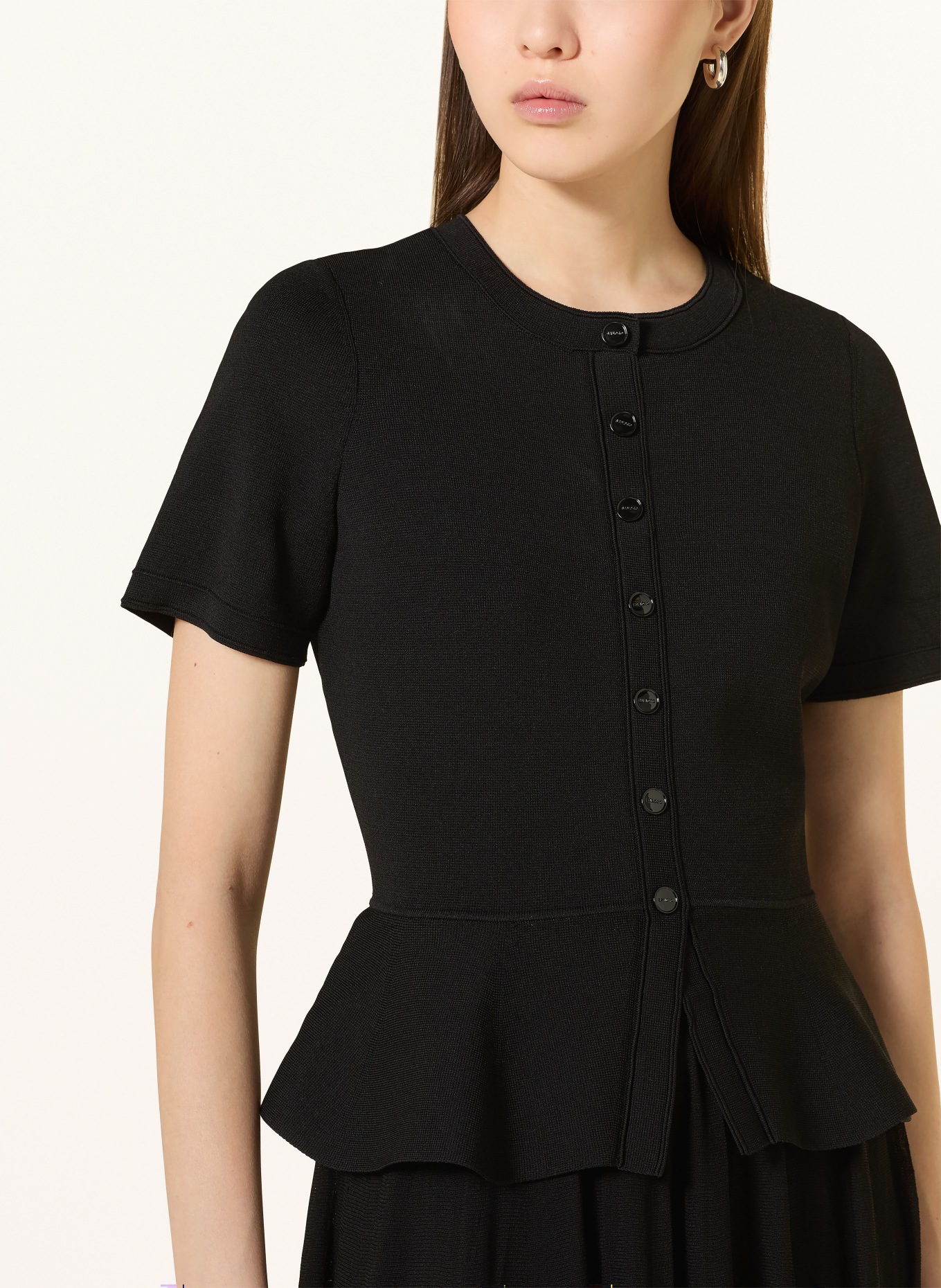 SANDRO Sukienka z mieszanki materiałów: CZARNY