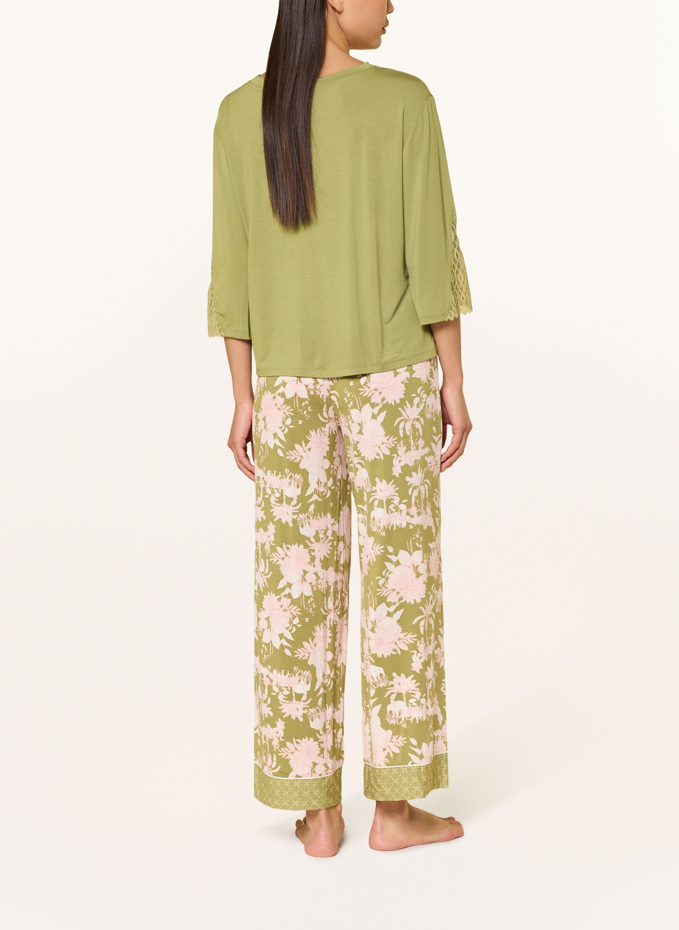 Triumph Schlafshirt AURA SPOTLIGHT mit 3/4-Arm: OLIV