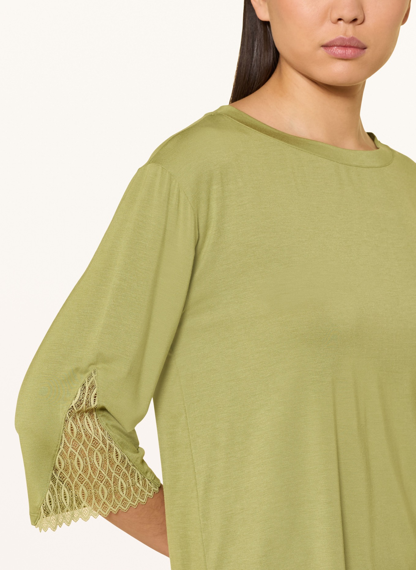 Triumph Schlafshirt AURA SPOTLIGHT mit 3/4-Arm: OLIV