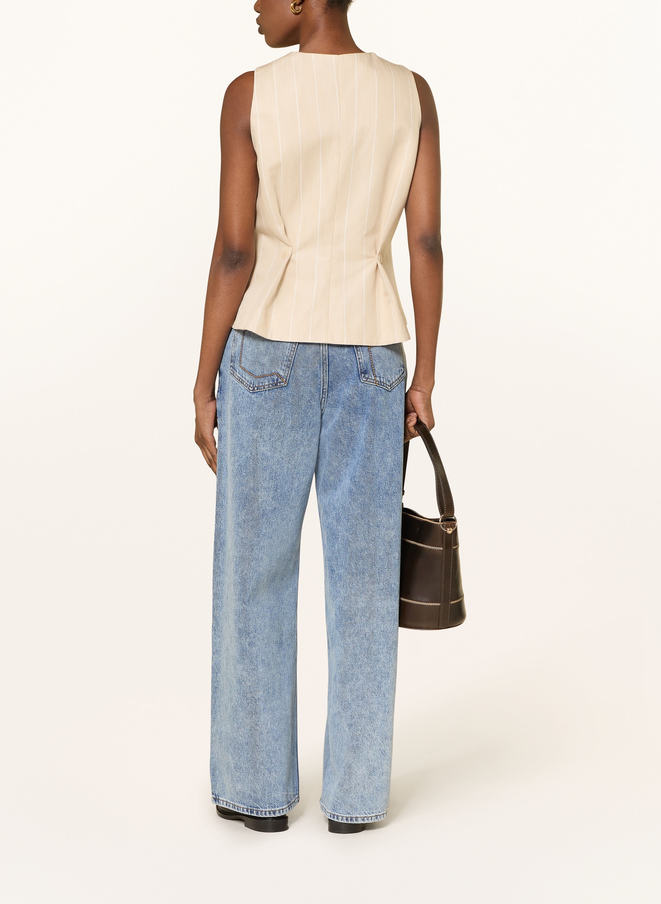 CLAUDIE PIERLOT Blazerweste mit Leinen: BEIGE / CREME