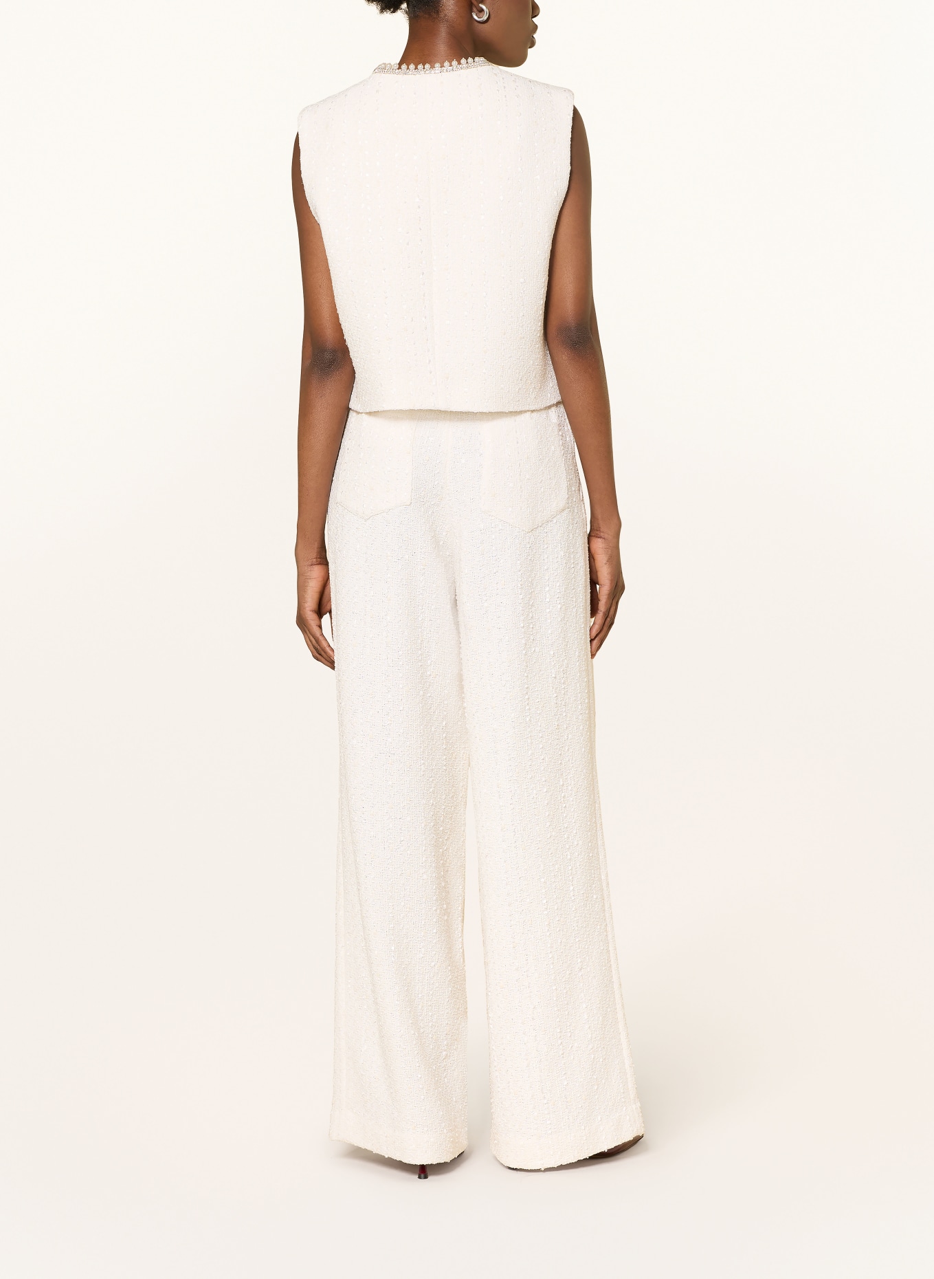 maje Spodnie z tweedu typu marlene: ECRU