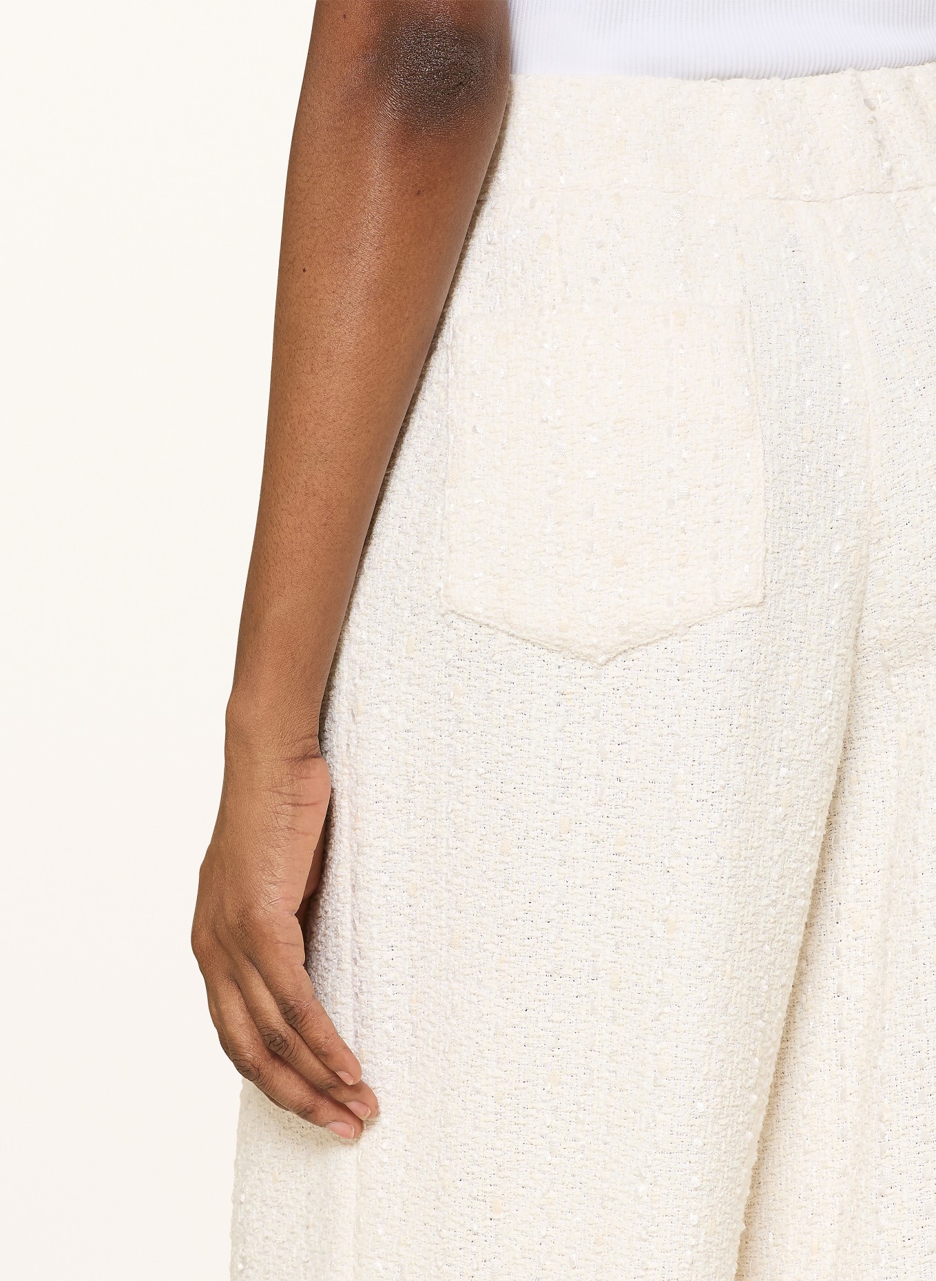 maje Spodnie z tweedu typu marlene: ECRU