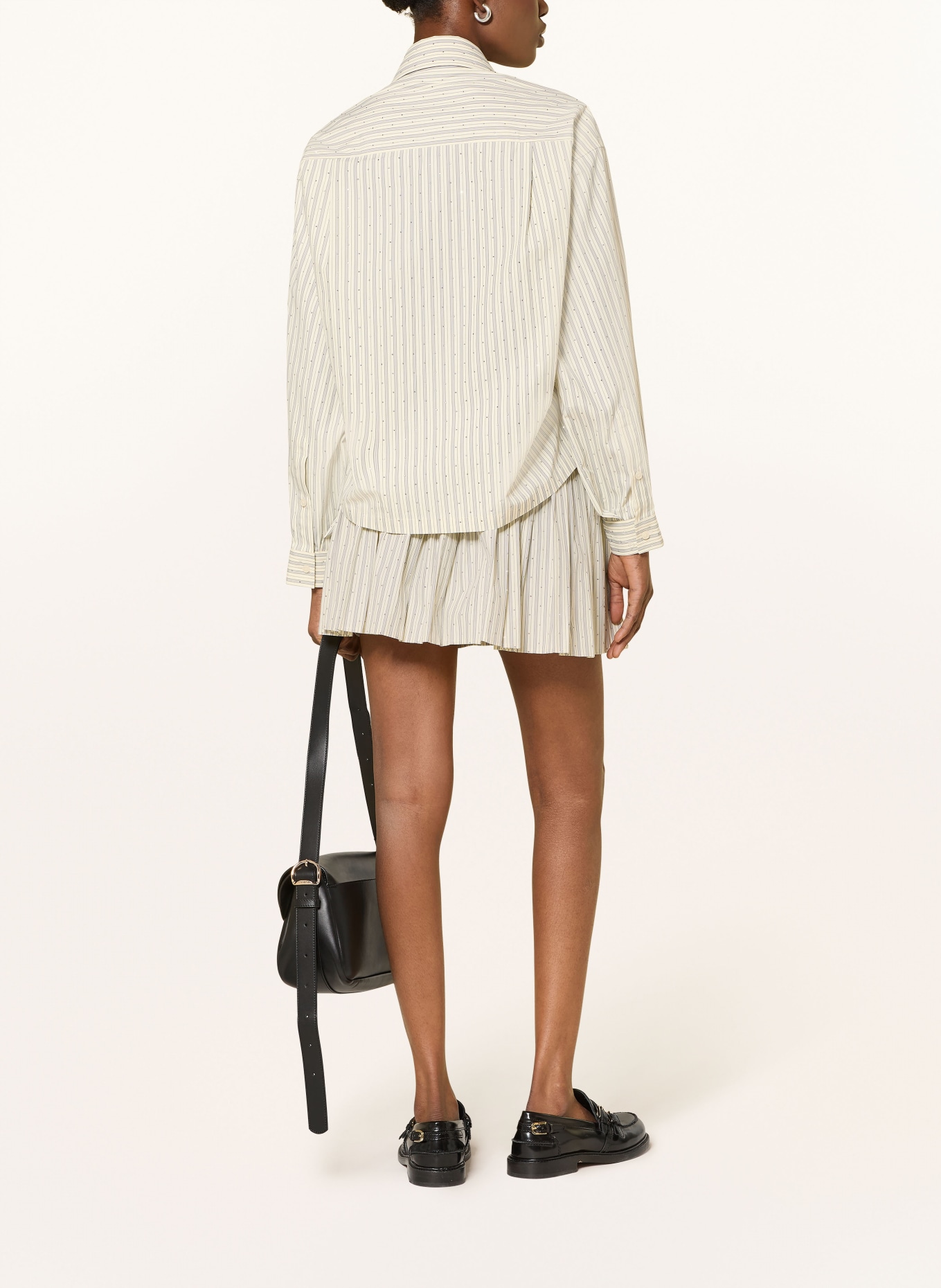 SANDRO Bluzka z kamieniami ozdobnymi: ECRU / JASNONIEBIESKI / CZARNY