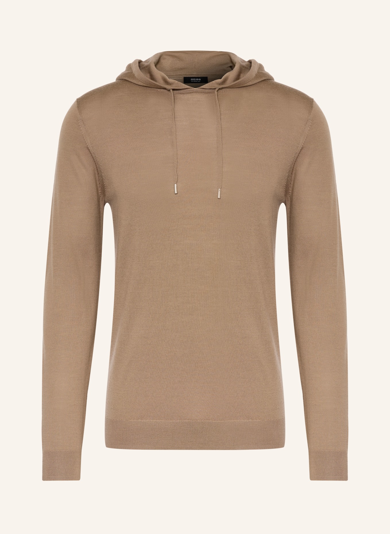 REISS Strick-Hoodie HOLLAND aus Merinowolle: CAMEL