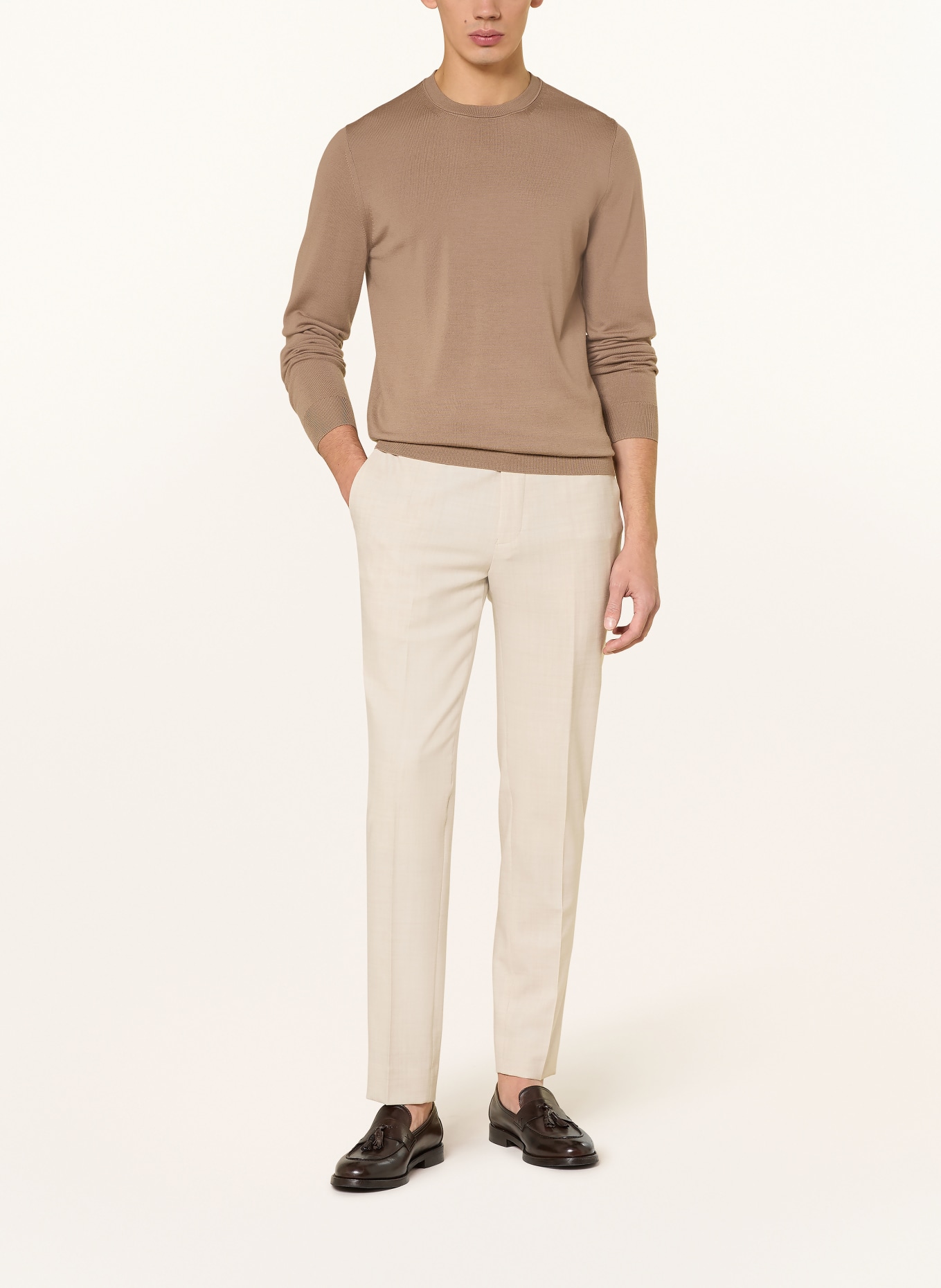 REISS Sweter WESSEX z wełny merynosowej: CAMELOWY