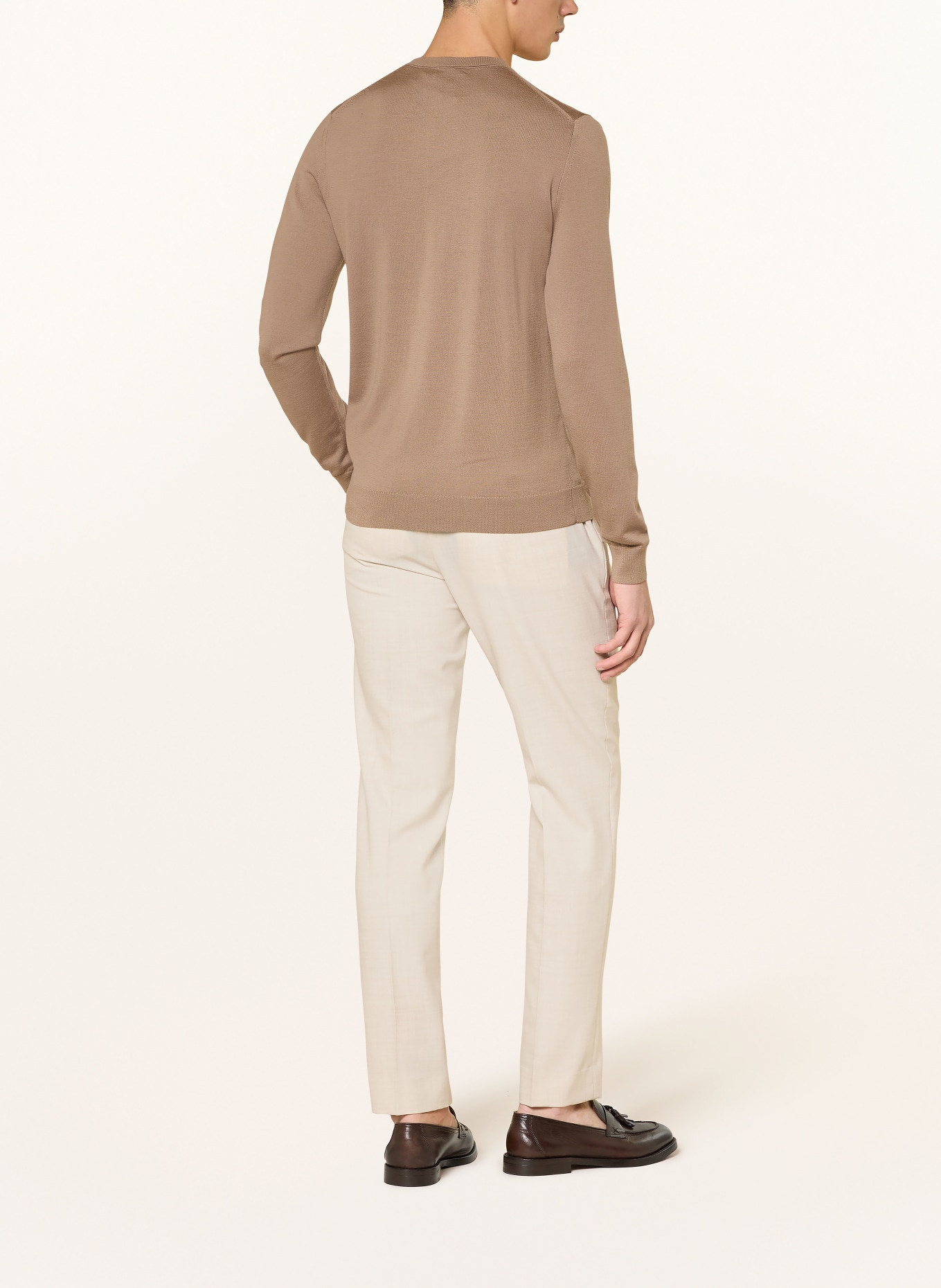 REISS Sweter WESSEX z wełny merynosowej: CAMELOWY