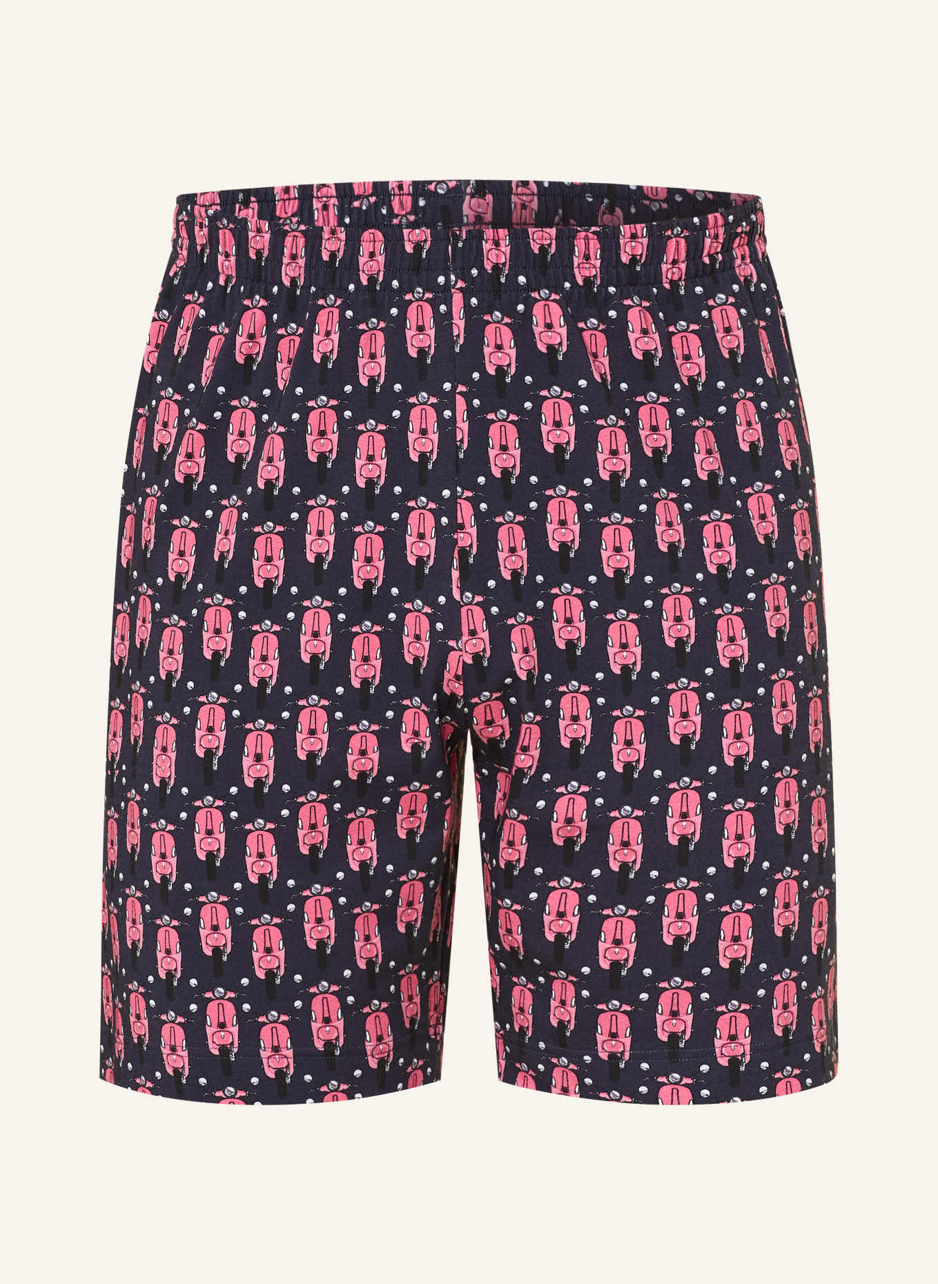 mey Schlafshorts Serie CITY GLIDE: DUNKELBLAU / ALTROSA