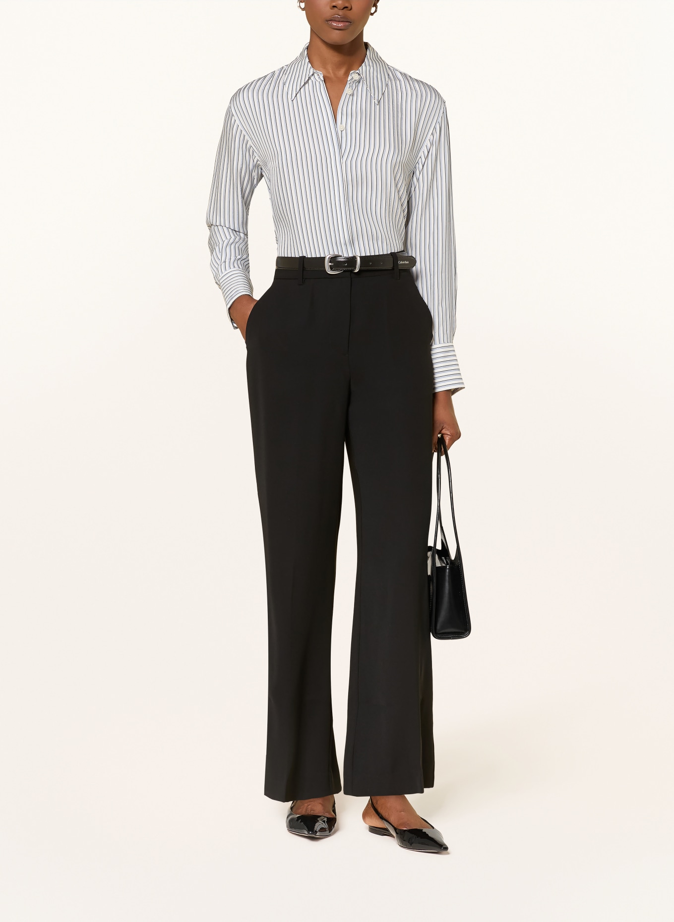 REISS MARGEAUX wide-leg pants: BLACK