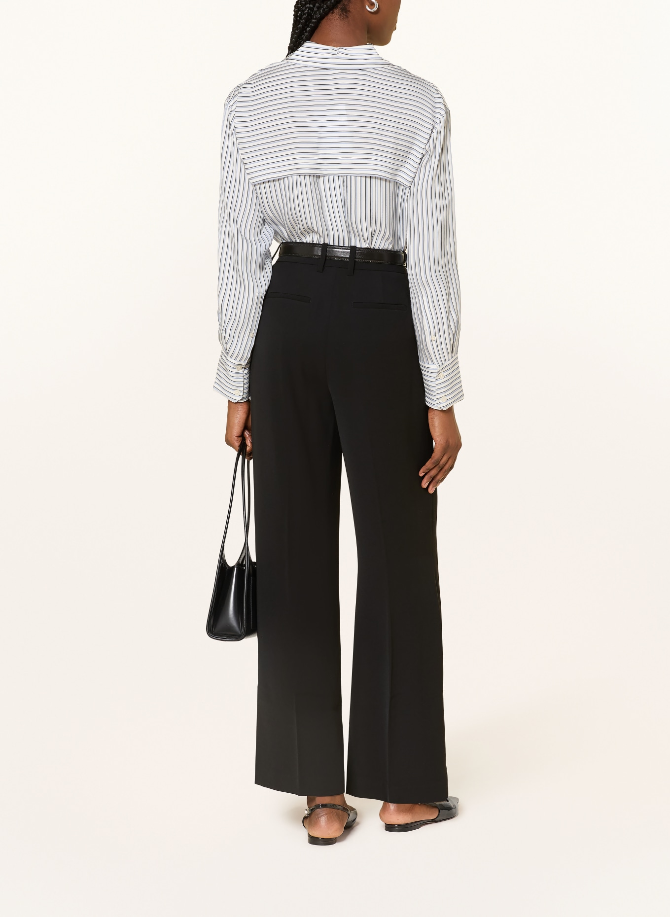 REISS MARGEAUX wide-leg pants: BLACK