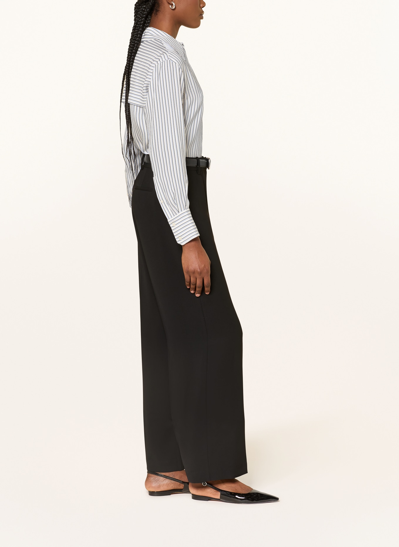 REISS MARGEAUX wide-leg pants: BLACK