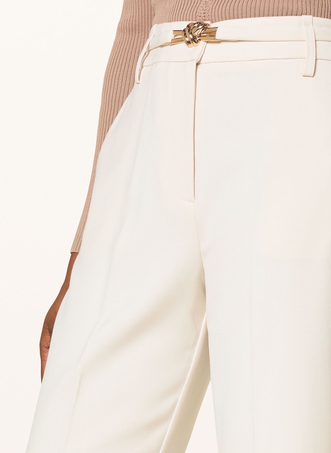REISS Spodnie z marlowym materiałem LEONA: KREMOWY