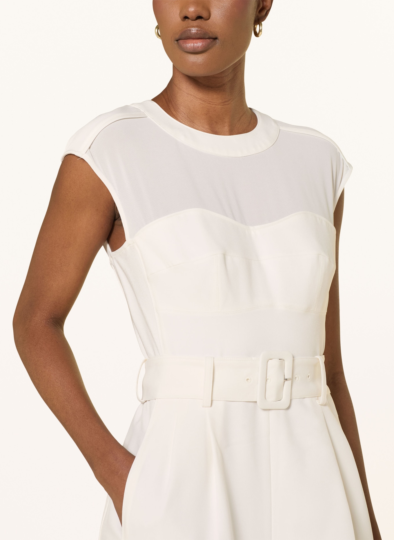 REISS ALBA jumpsuit: ECRU