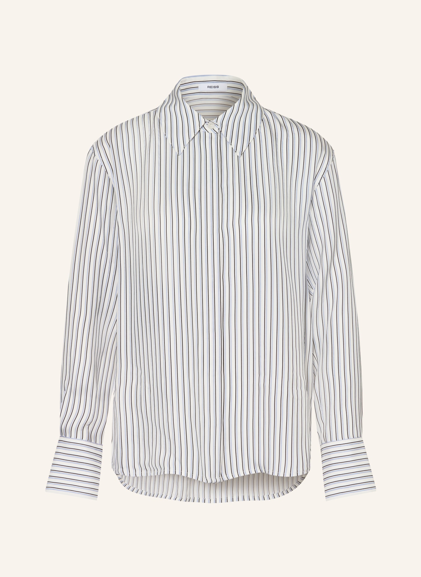 REISS Hemdbluse ANNIKA: WEISS / HELLBLAU / SCHWARZ