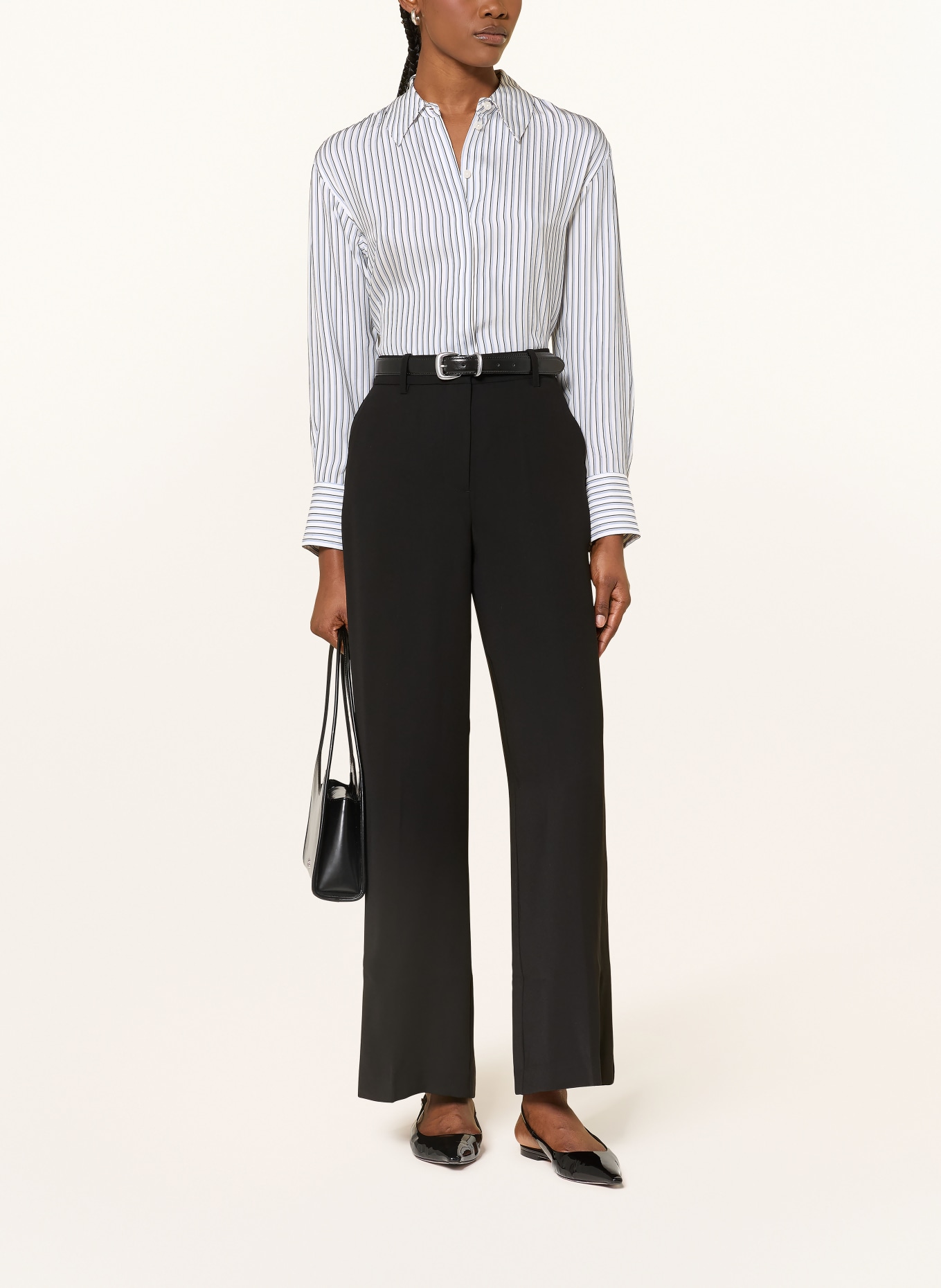 REISS Hemdbluse ANNIKA: WEISS / HELLBLAU / SCHWARZ