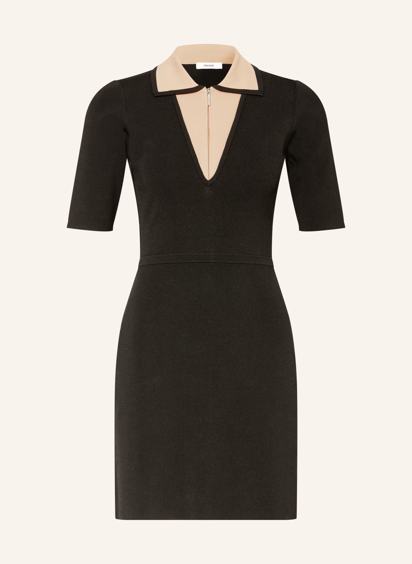 REISS Kleid SOPHIE: DUNKELBLAU / ECRU