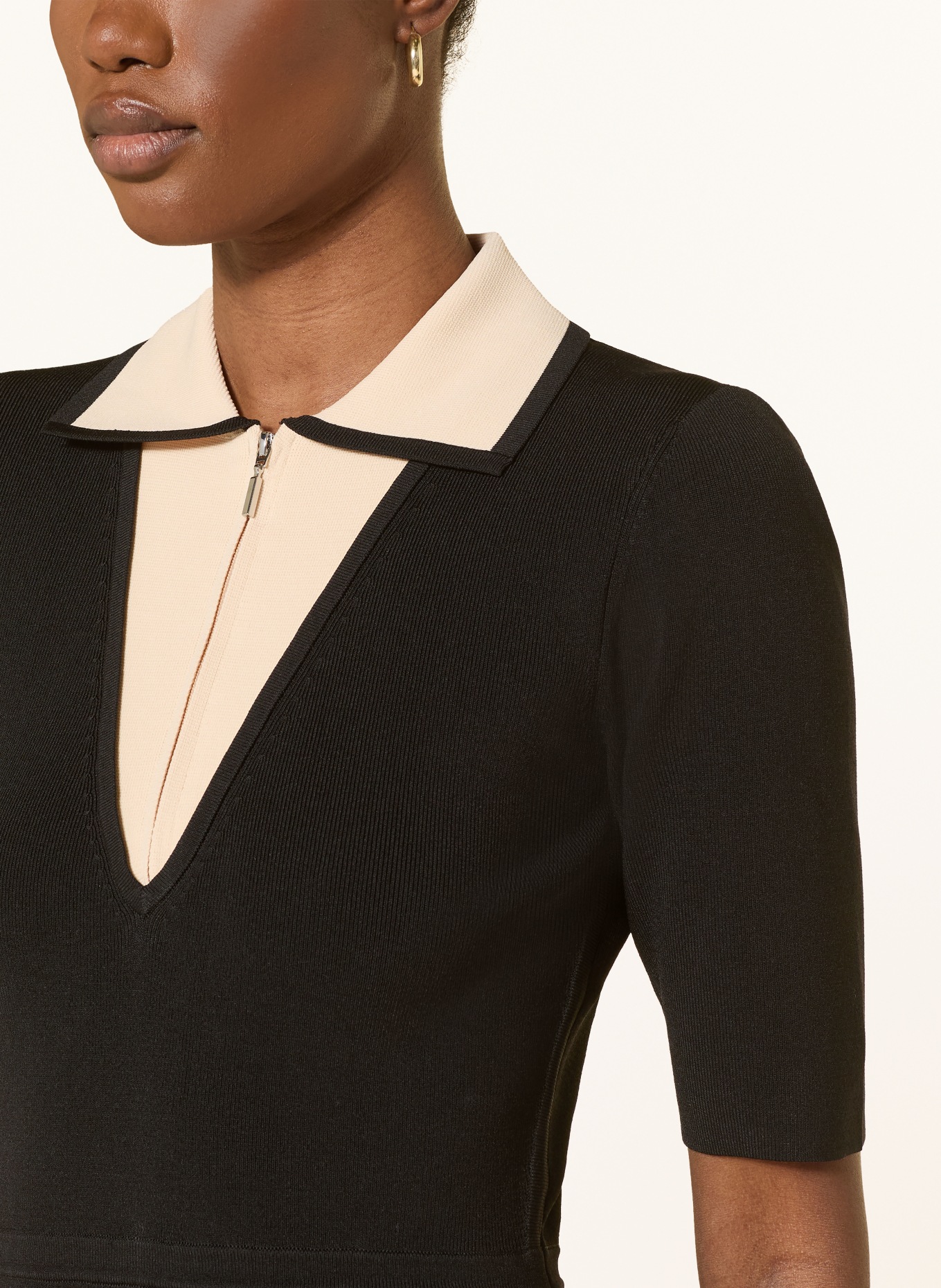 REISS Kleid SOPHIE: DUNKELBLAU / ECRU