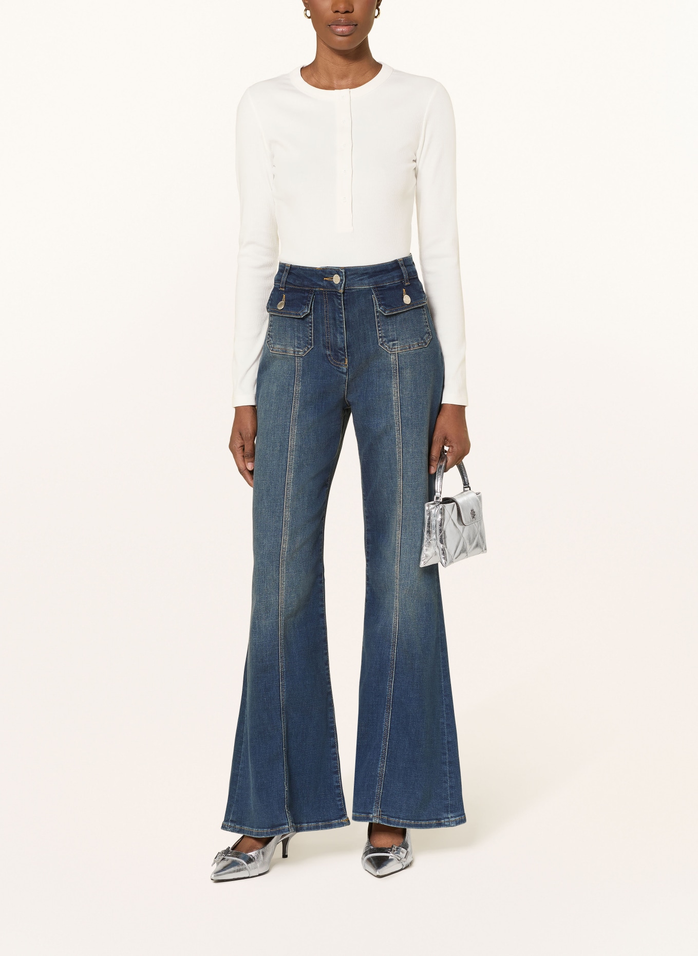 REISS Henley shirt RINA: WHITE