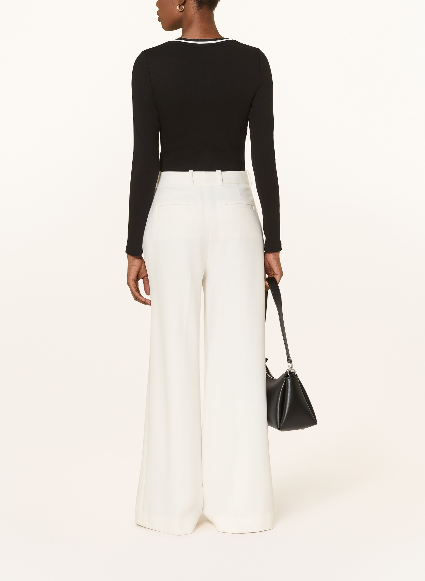 REISS Longsleeve: SCHWARZ / WEISS