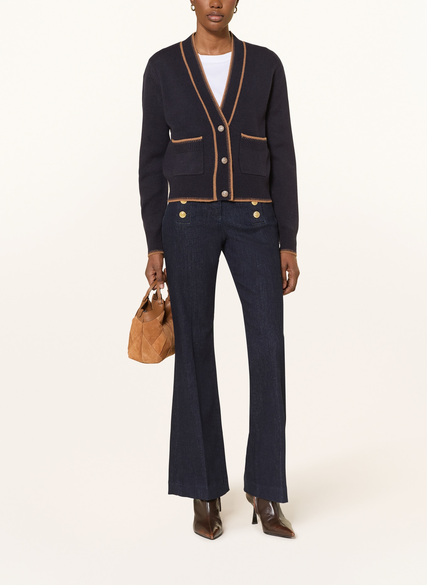 REISS Sweter LOUISA: GRANATOWY