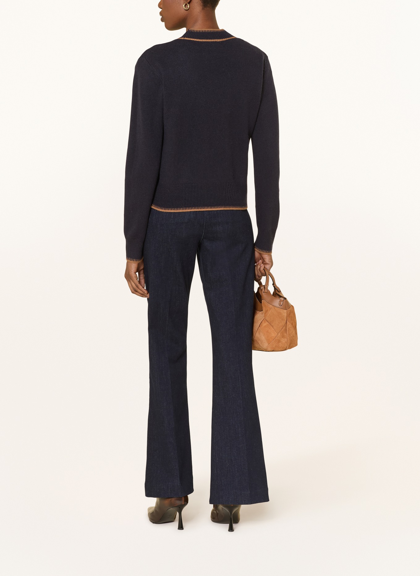 REISS Sweter LOUISA: GRANATOWY