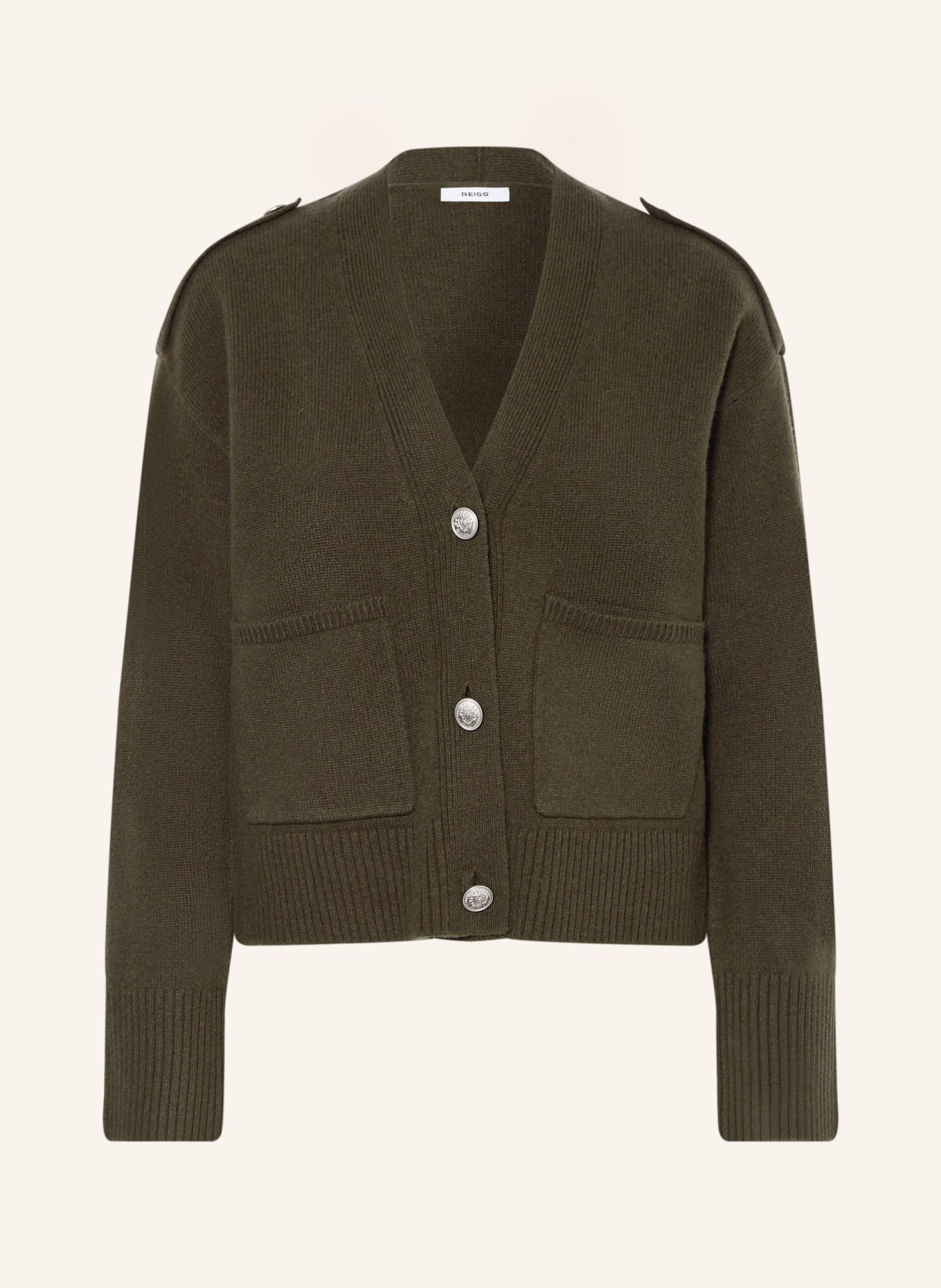 REISS MAYA cardigan: OLIVE
