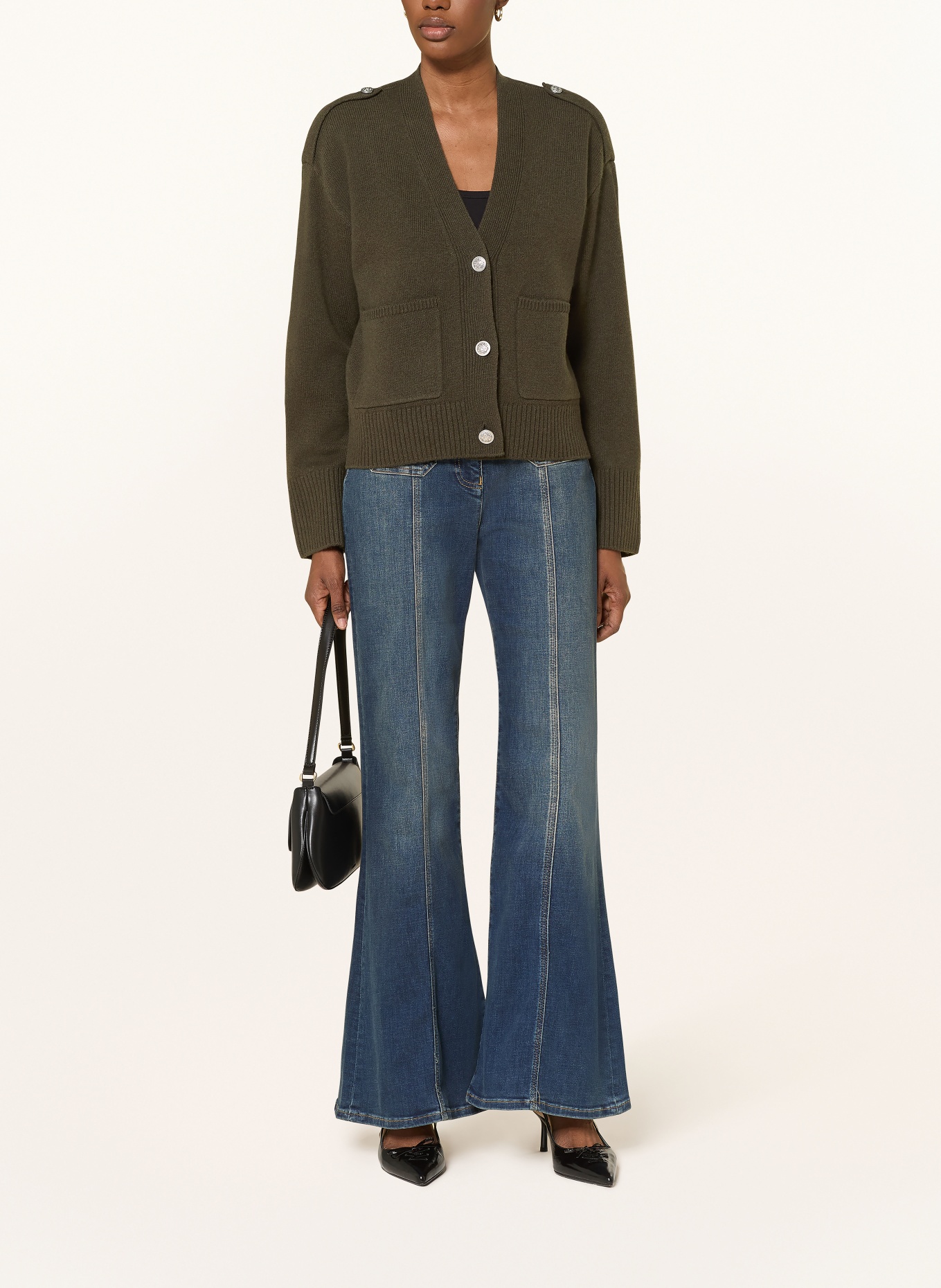 REISS MAYA cardigan: OLIVE