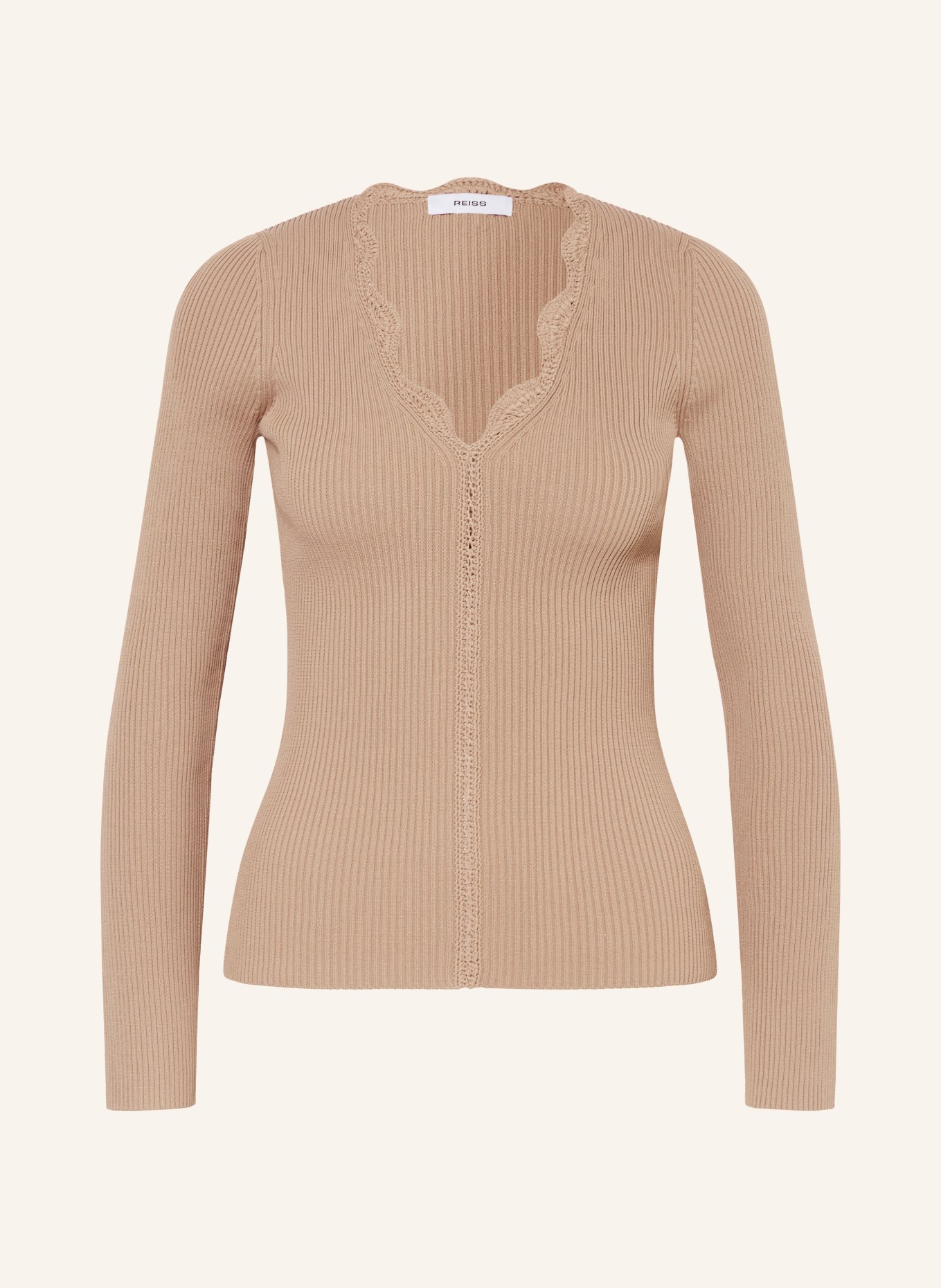 REISS LARA long-sleeved shirt: BEIGE