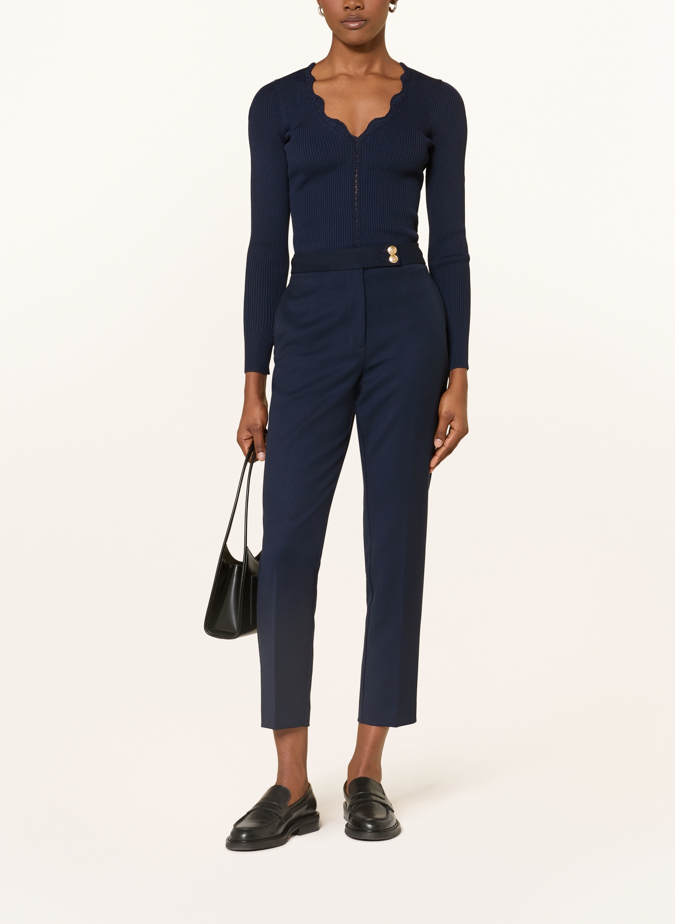 REISS LARA long-sleeved shirt: DARK BLUE