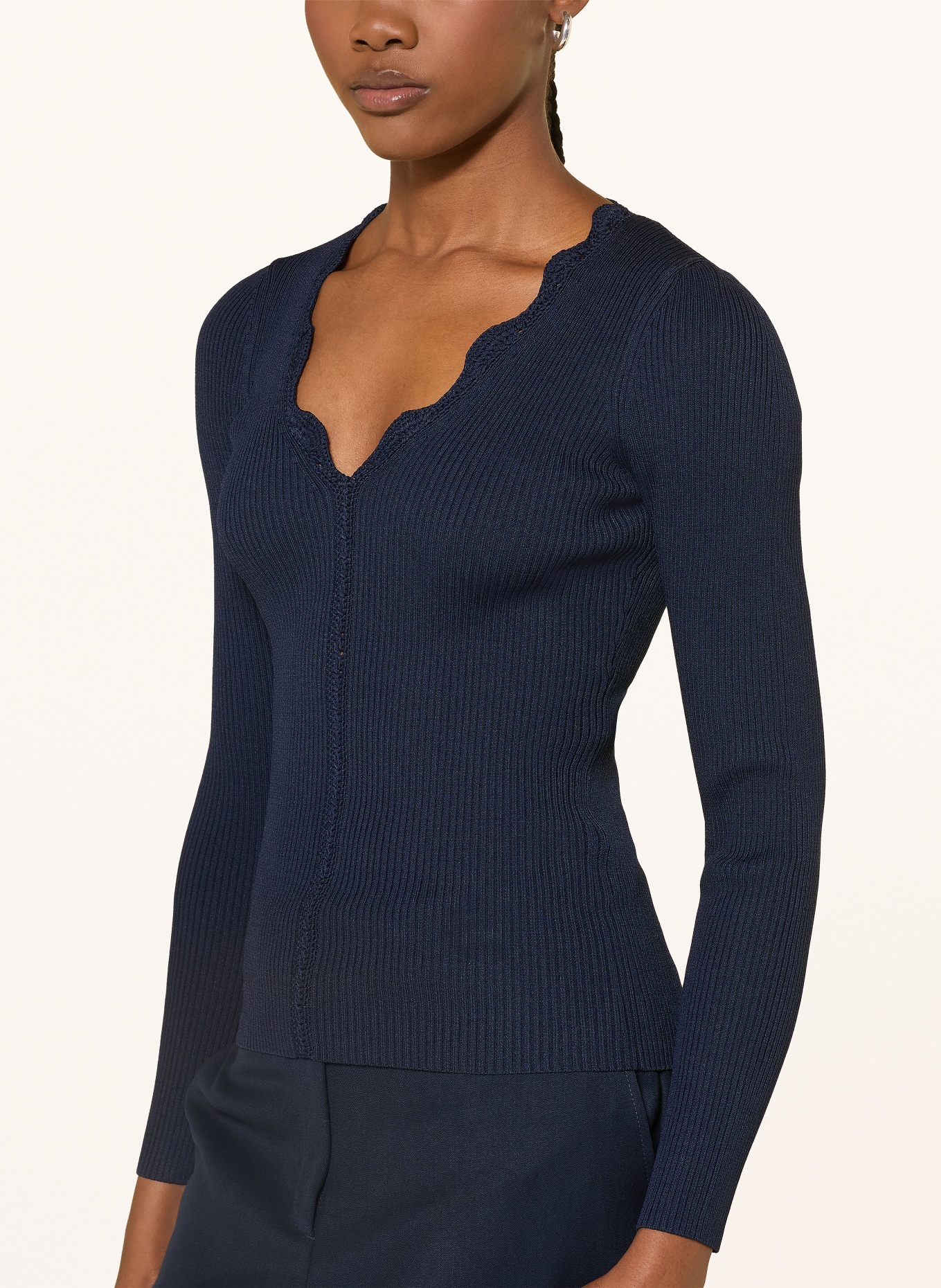 REISS LARA long-sleeved shirt: DARK BLUE
