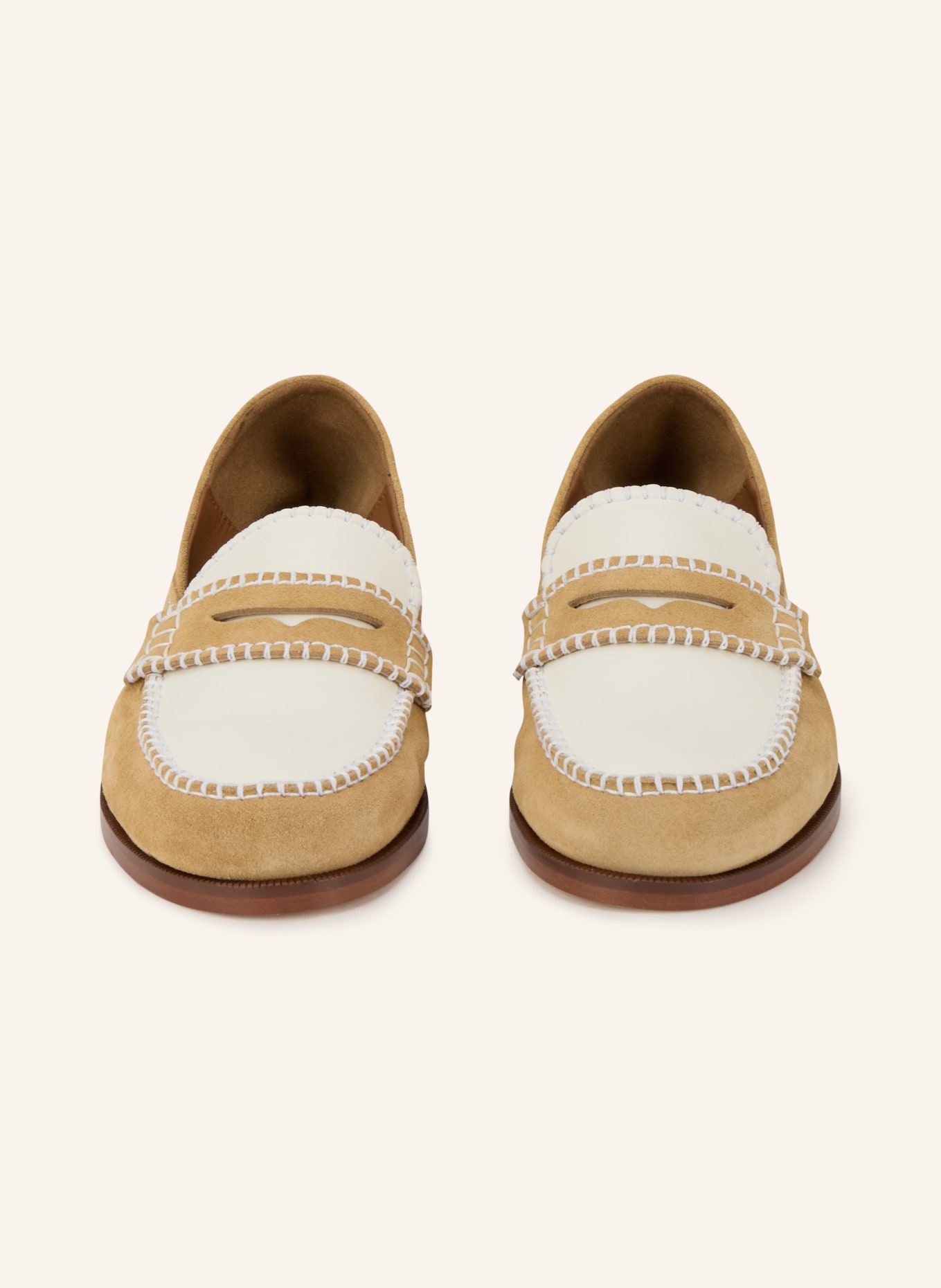 CLAUDIE PIERLOT Penny-Loafer: CAMEL / CREME